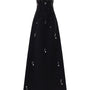 Ermias A-line Straight Across Neck Velvet Satin Floor Length Dress