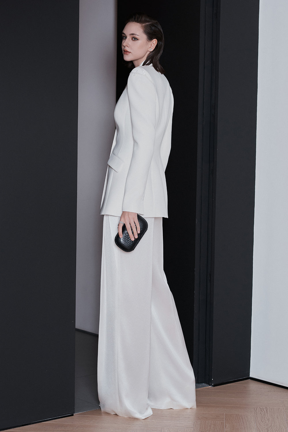 Caen Straight Wide Leg Satin Maxi Pants