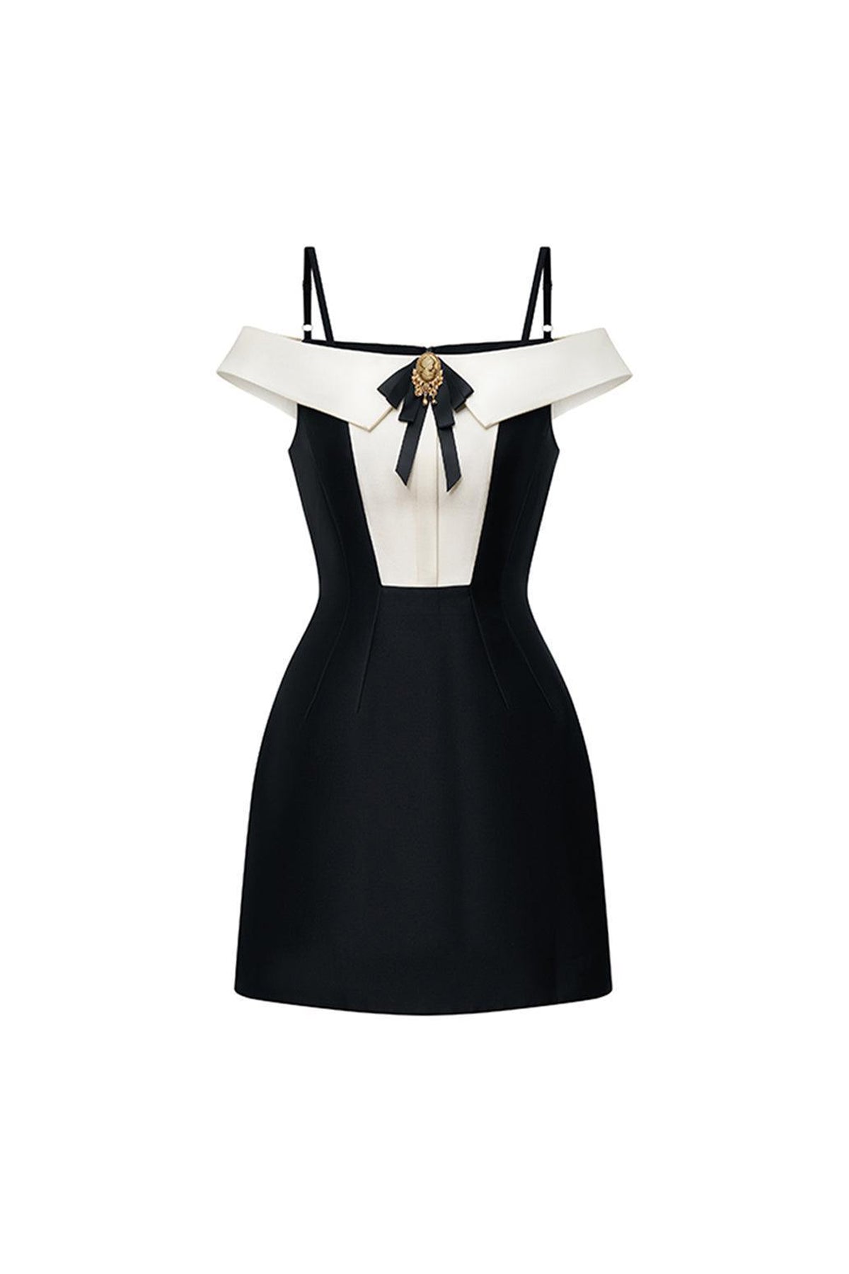 Germaine A-line Cold Shoulder Sleeved Taffeta Mini Dress