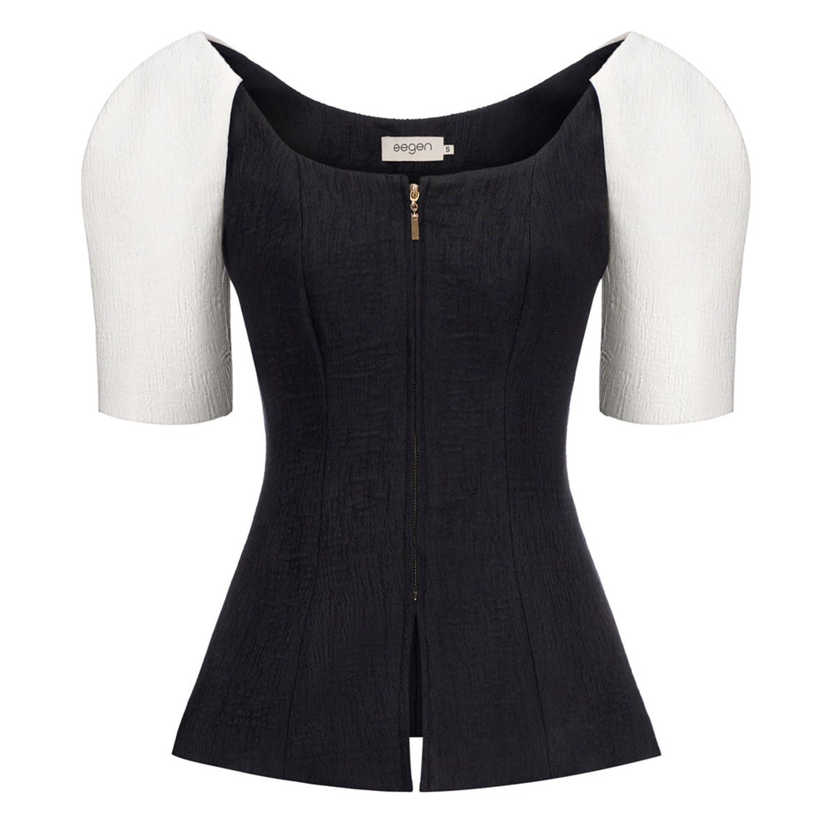 Maia Peplum Jacquard Top