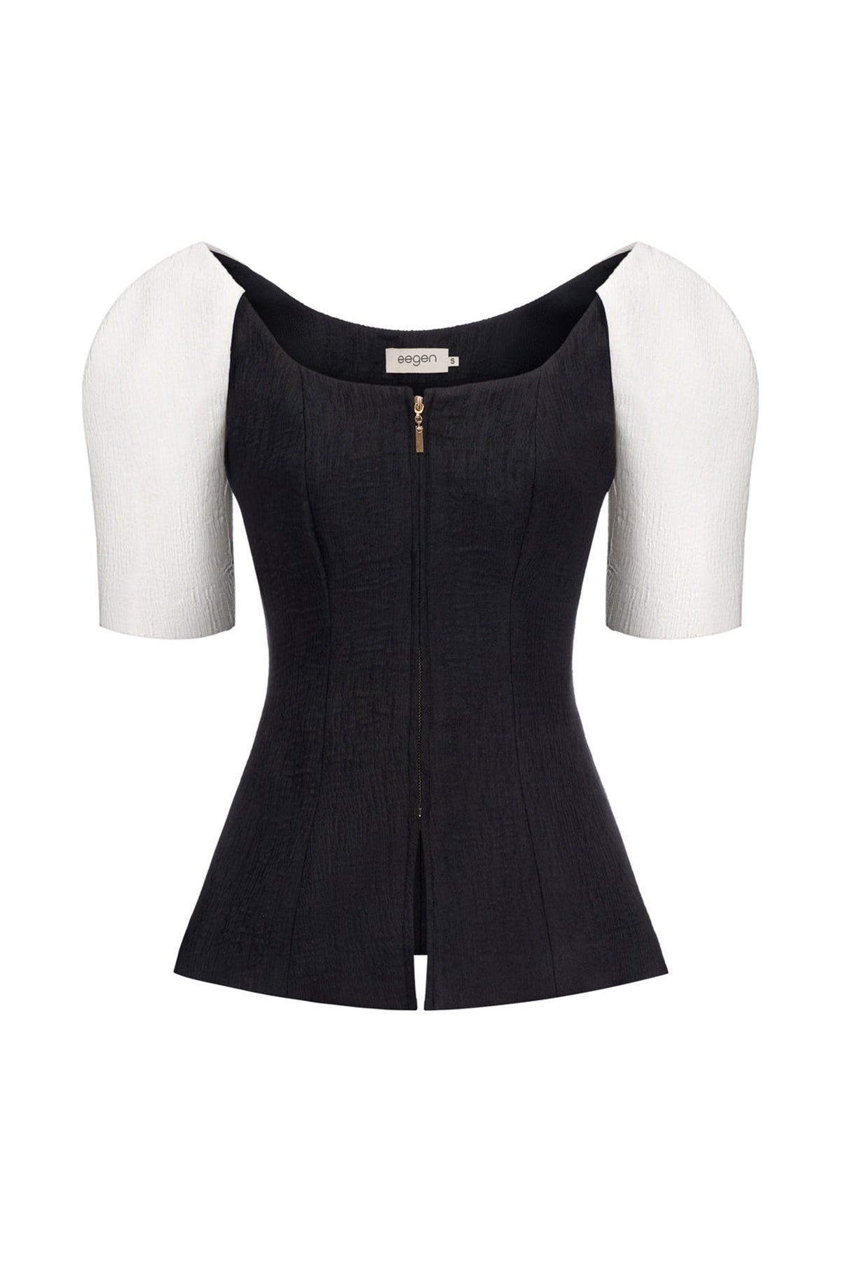 Maia Peplum Jacquard Top