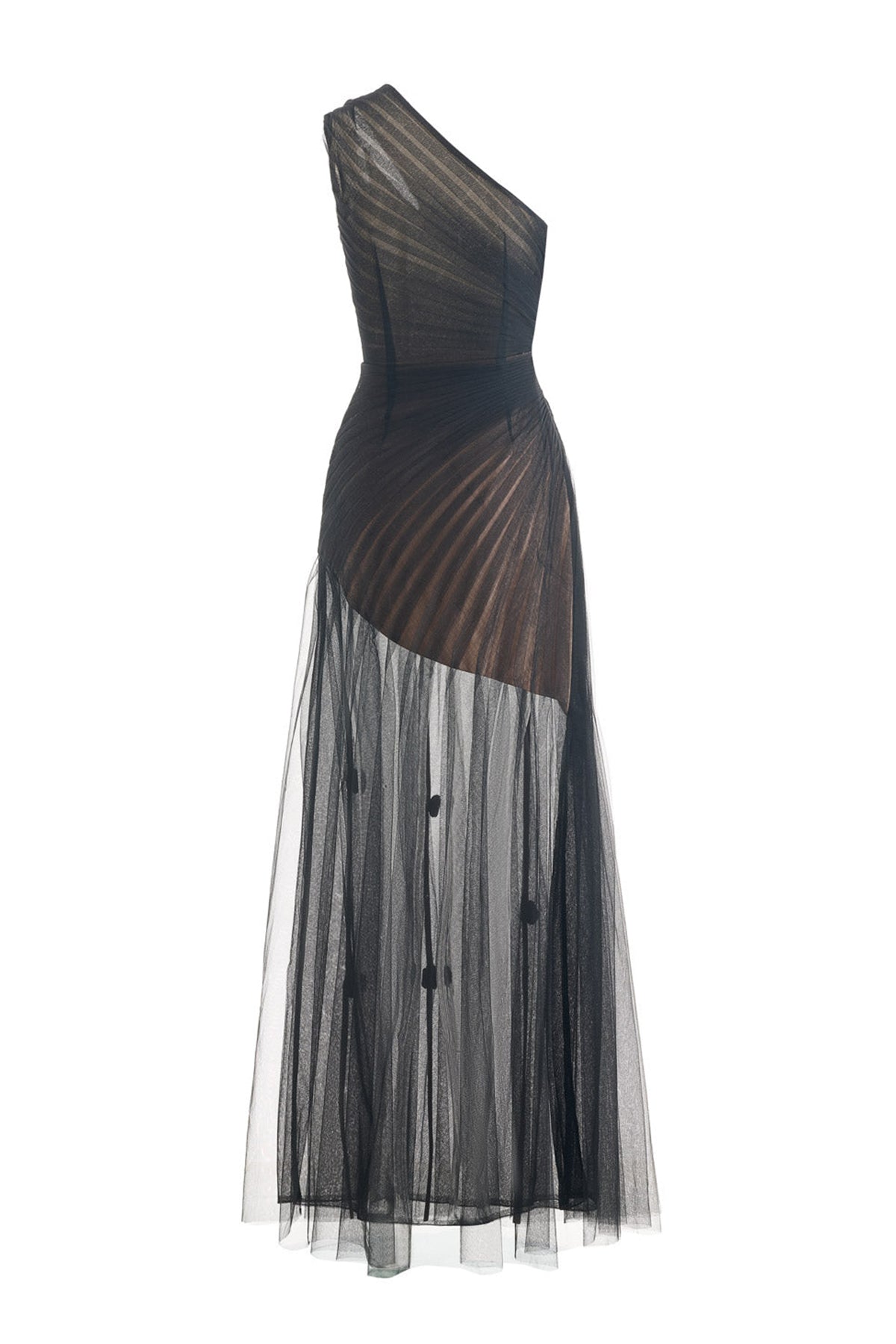 Makenna A-line One Shoulder Polyester Floor Length Dress