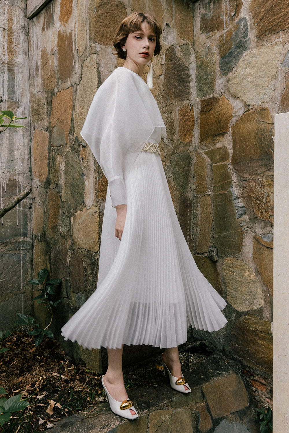 Marvin Cape Sleeve Midi Dress