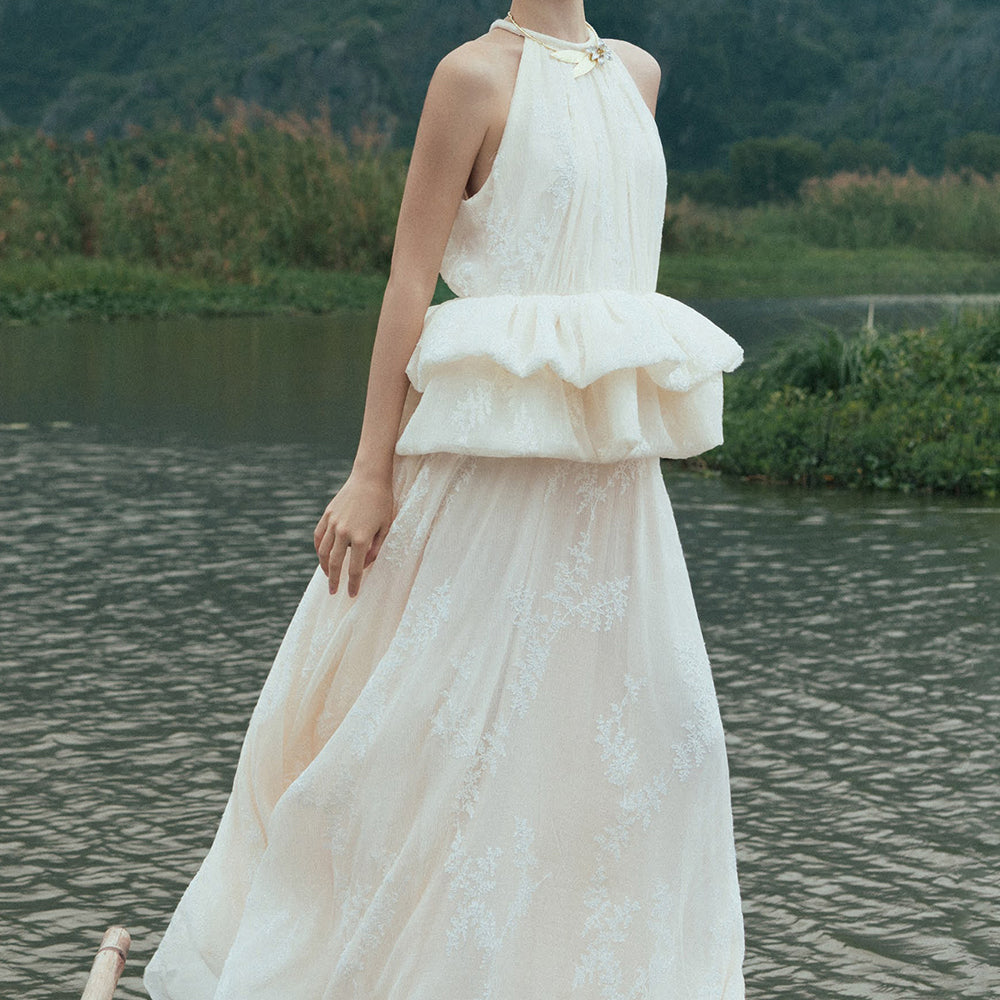 Hoa Anh Peplum Maxi Dress
