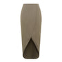 Colby Tulip Front Slit Tweed Midi Skirt