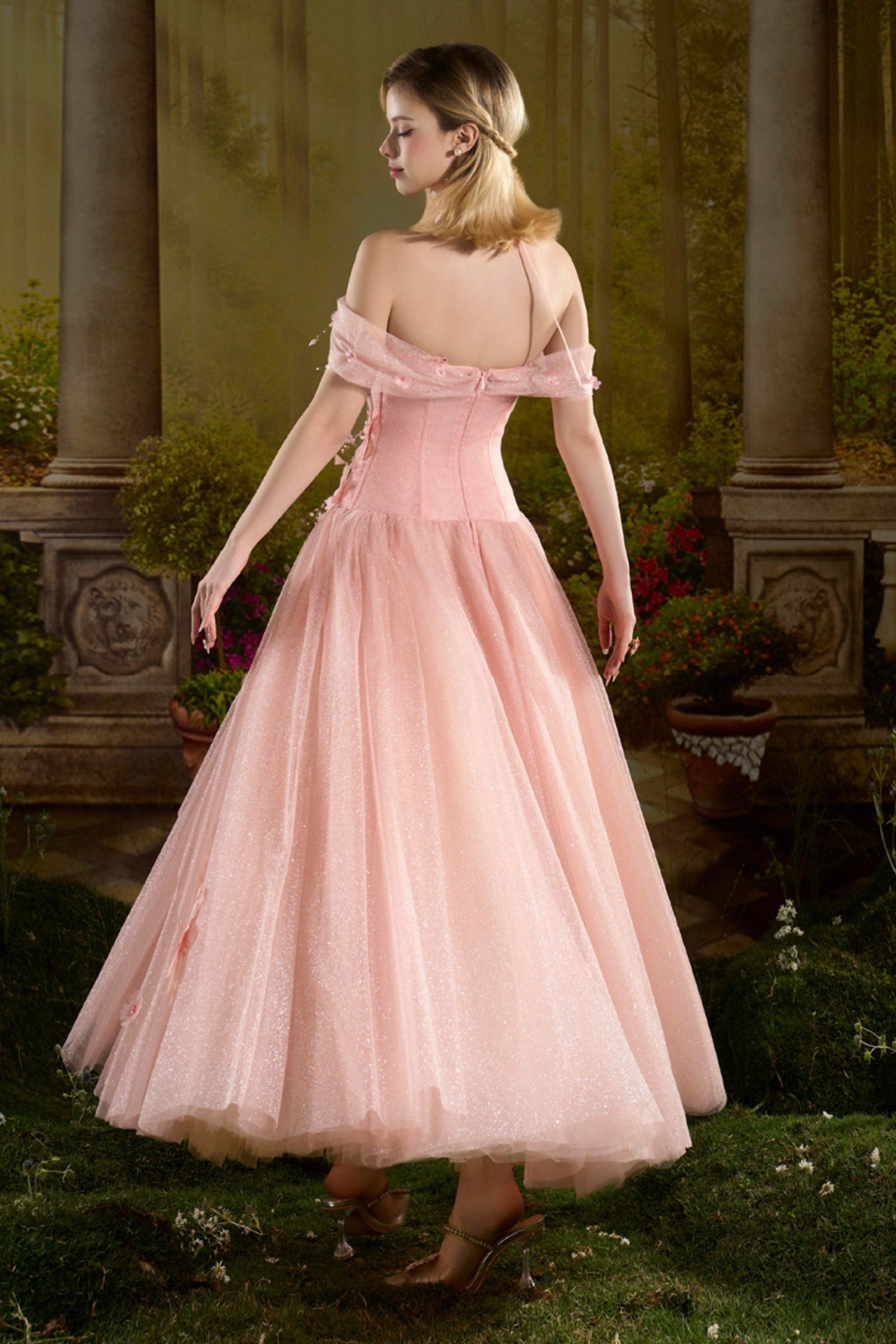 Rosaline Off-Shoulder Applique Maxi Dress