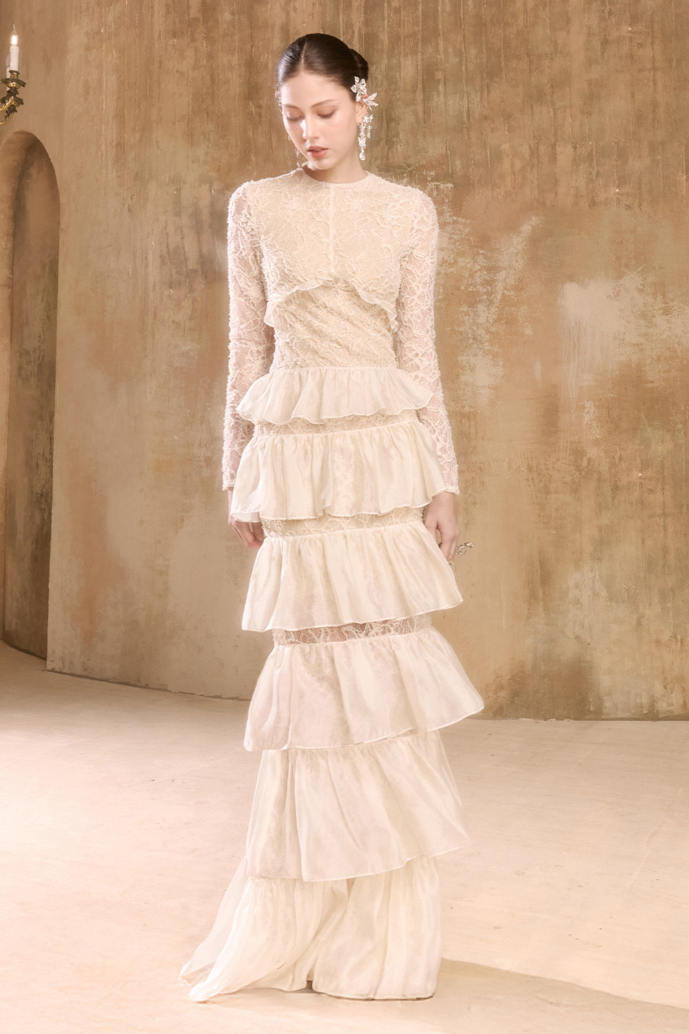 Emaly Rufle Maxi Dress