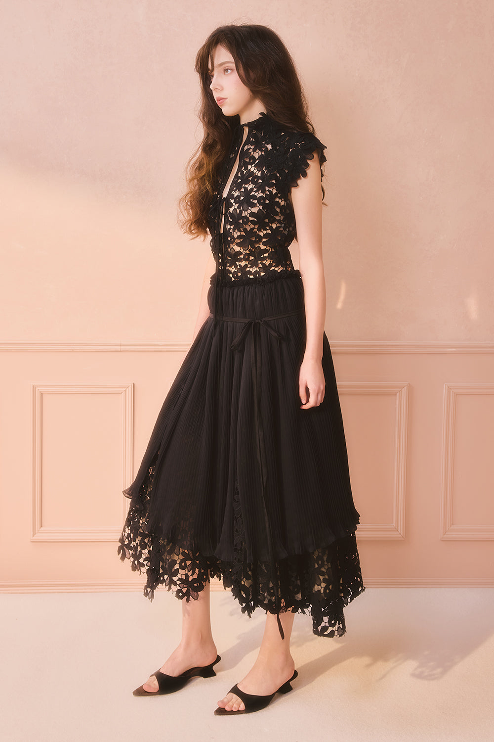 Seline Applique Midi Dress