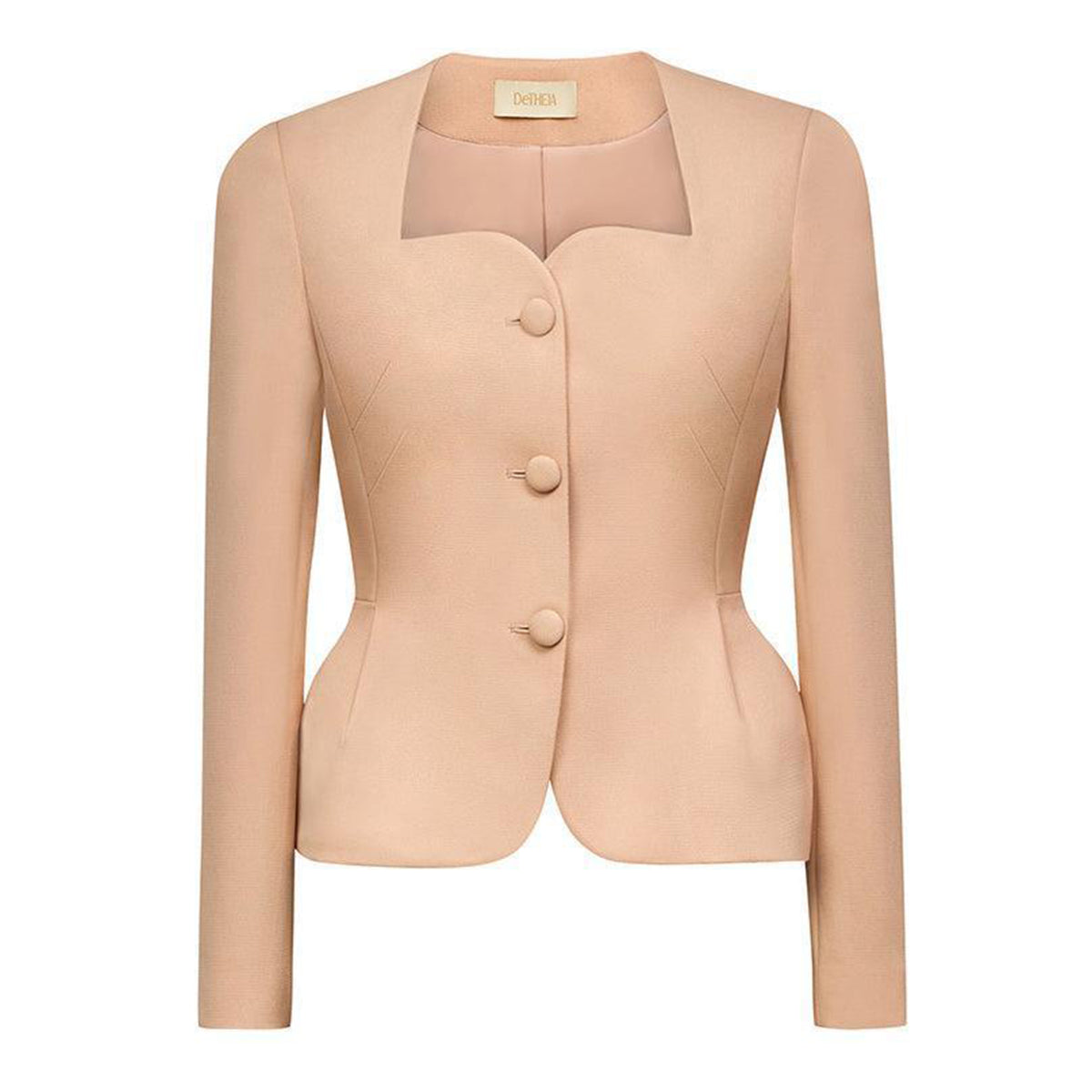 Georgiana Peplum Square Neck Polycotton Jacket