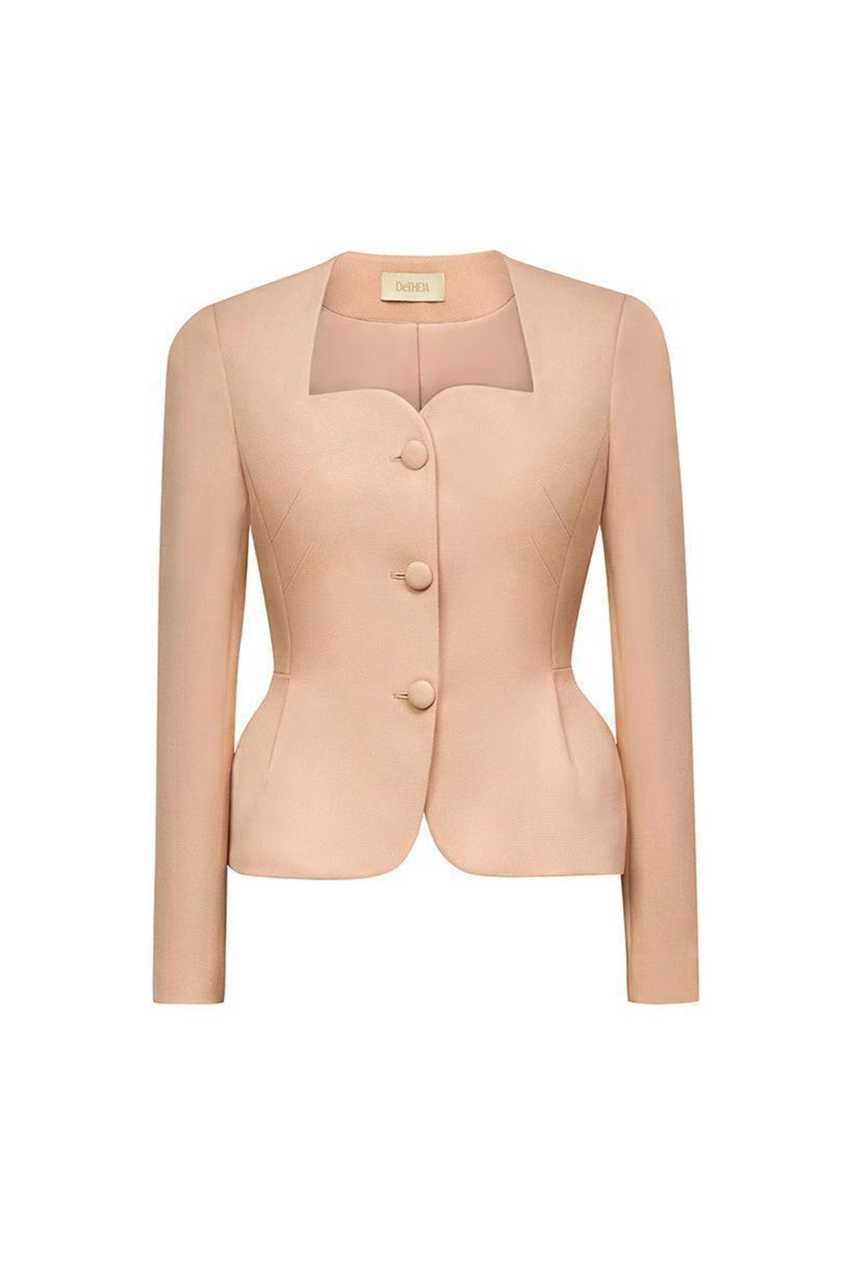 Georgiana Peplum Square Neck Polycotton Jacket