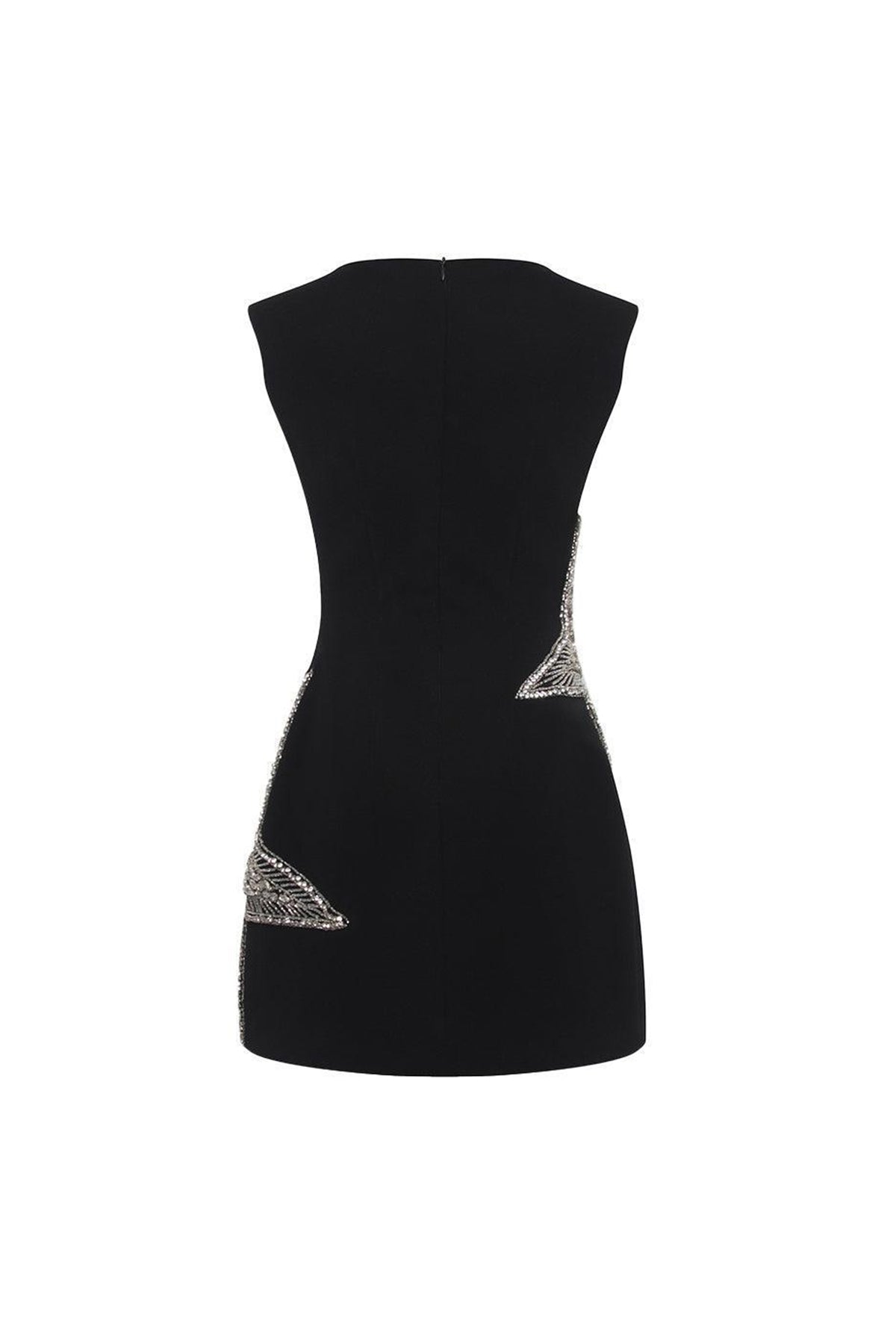 Hibiscus Bodycon Boat Neck Crepe Mini Dress