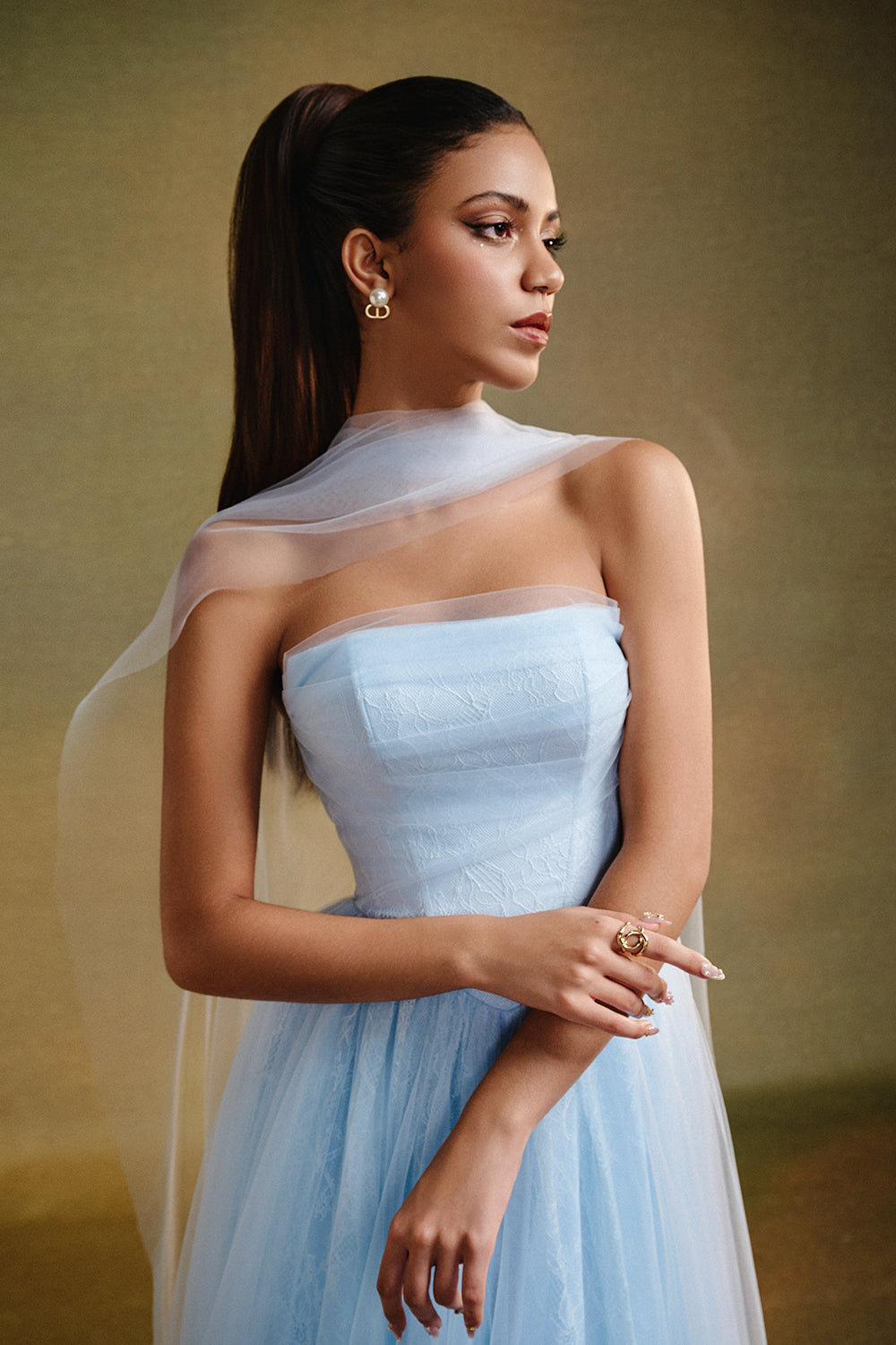 Amelia Ball Gown Gathering Maxi Dress