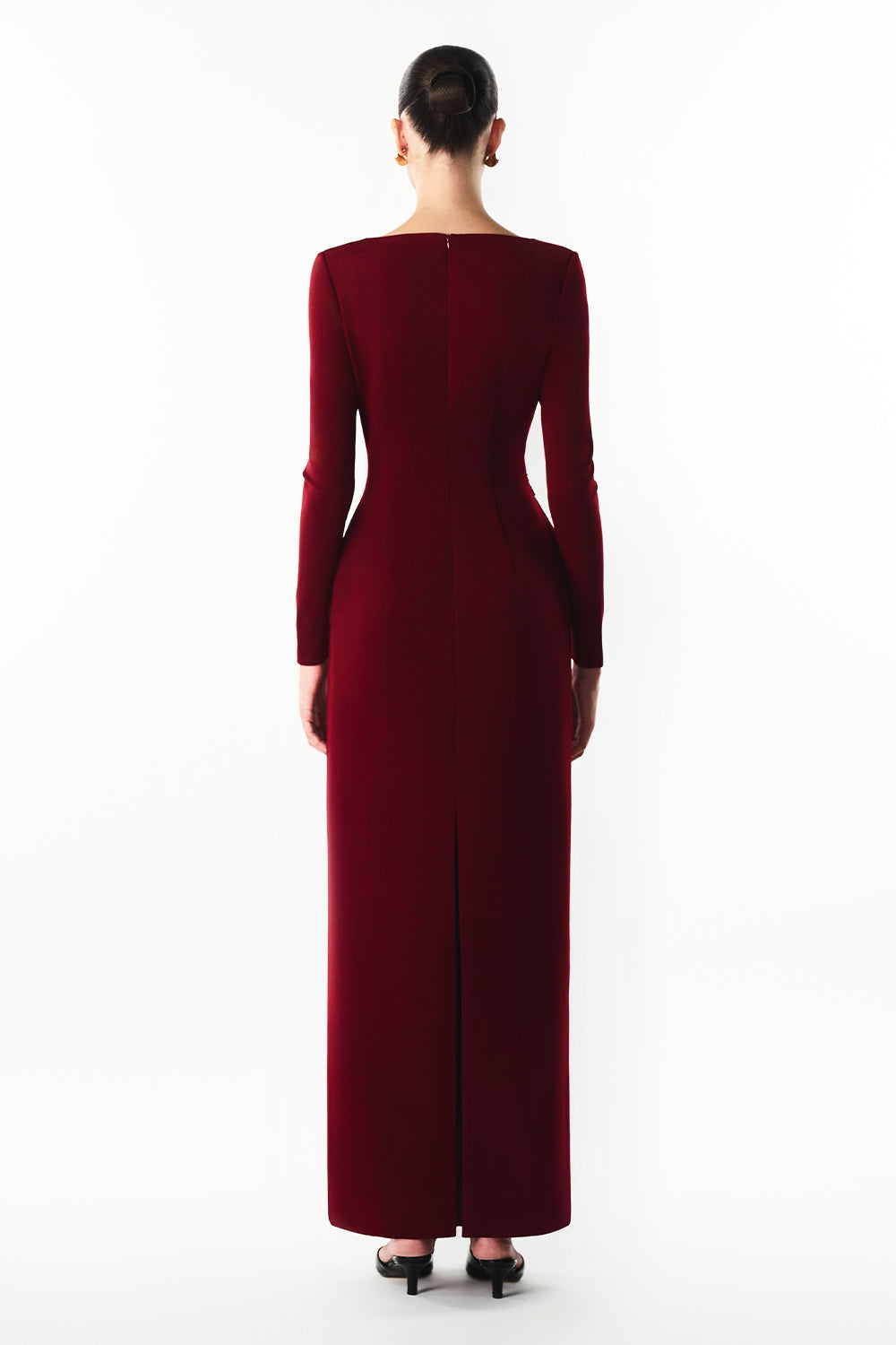 Mera Asymmetric Neck Metal Maxi Dress