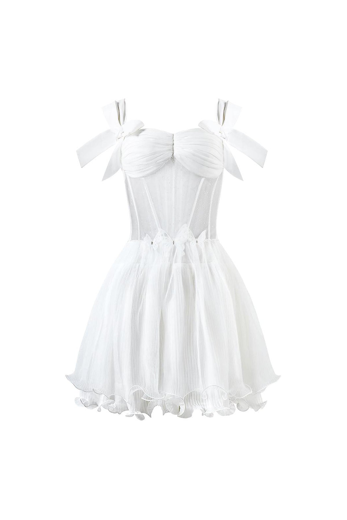 Pixie A-line Layered Mesh Silk Mini Dress