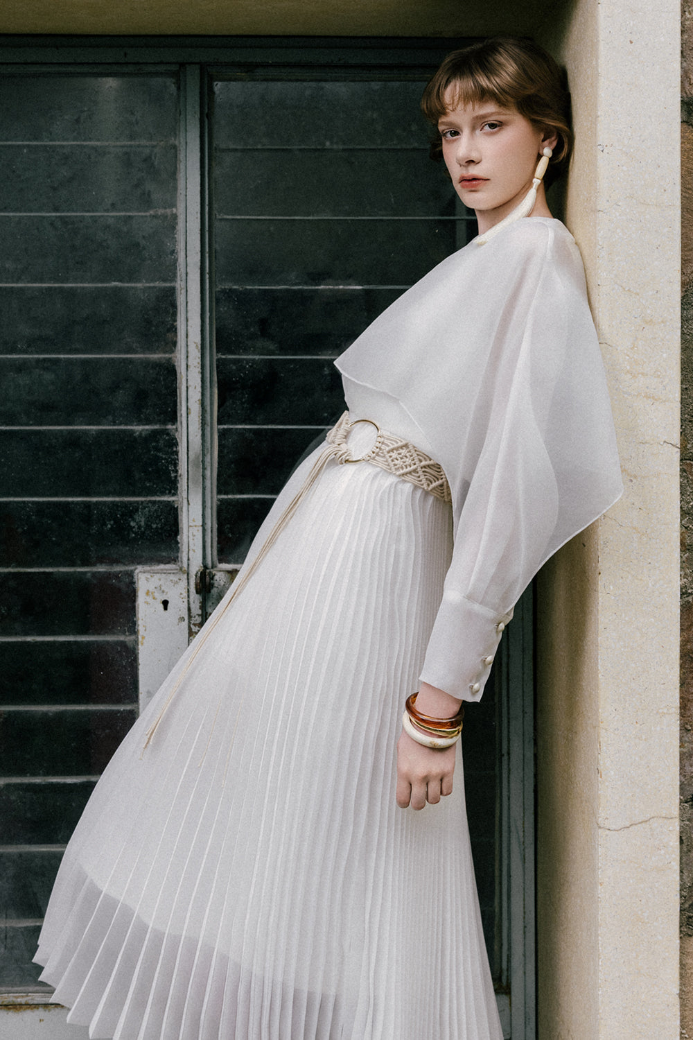 Marvin Cape Sleeve Midi Dress
