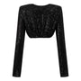 Canyon Cropped Boat Neck Sequin Top