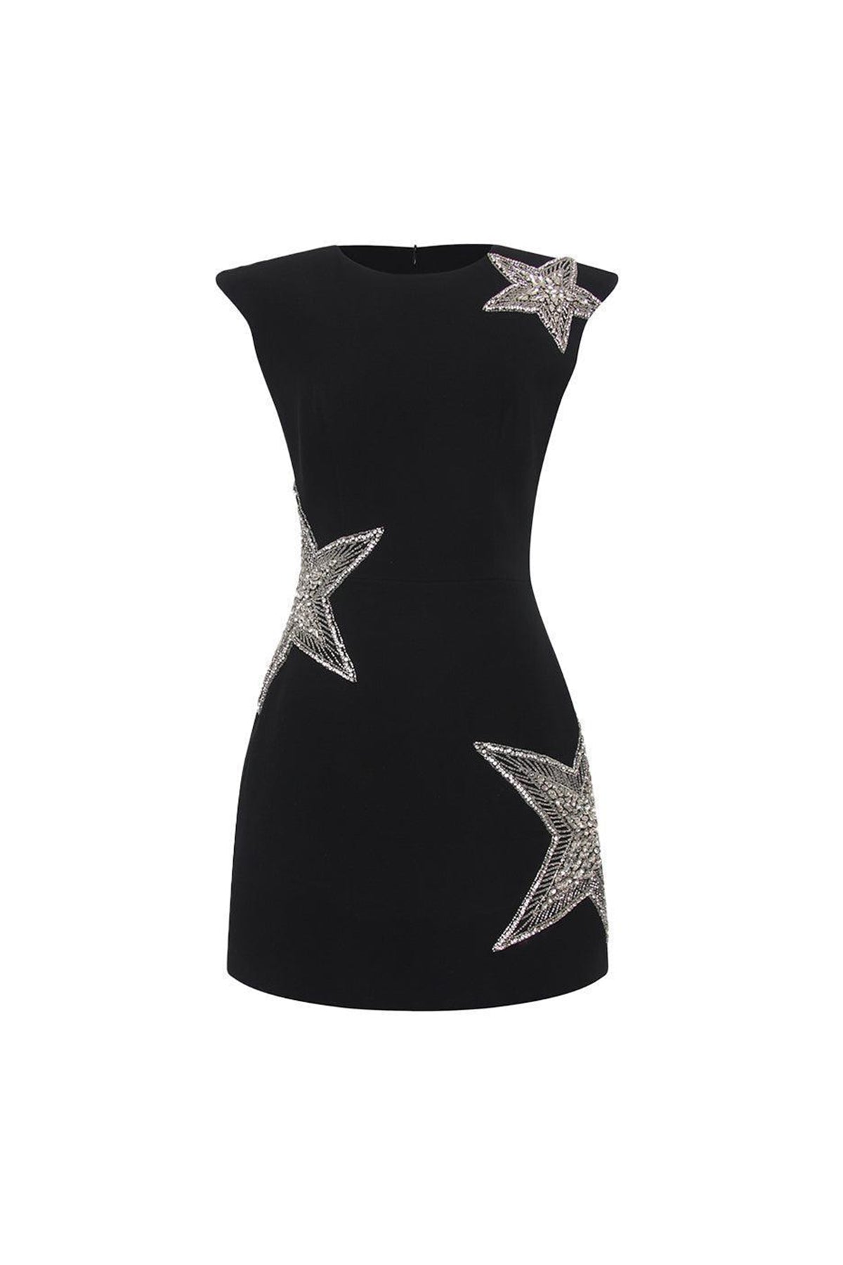 Hibiscus Bodycon Boat Neck Crepe Mini Dress