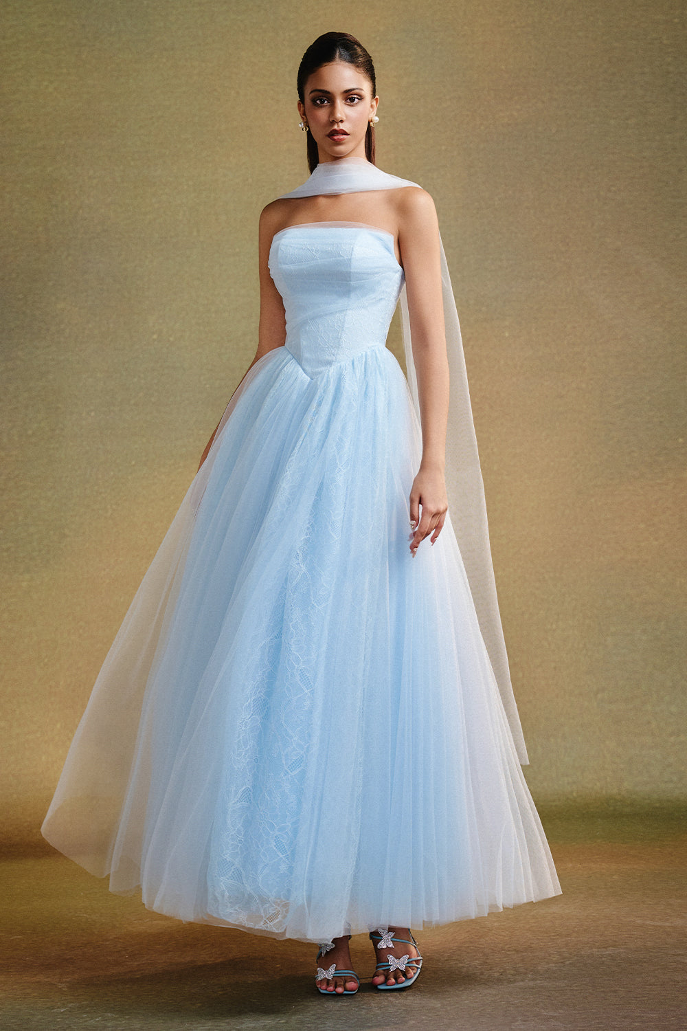 Amelia Ball Gown Gathering Maxi Dress