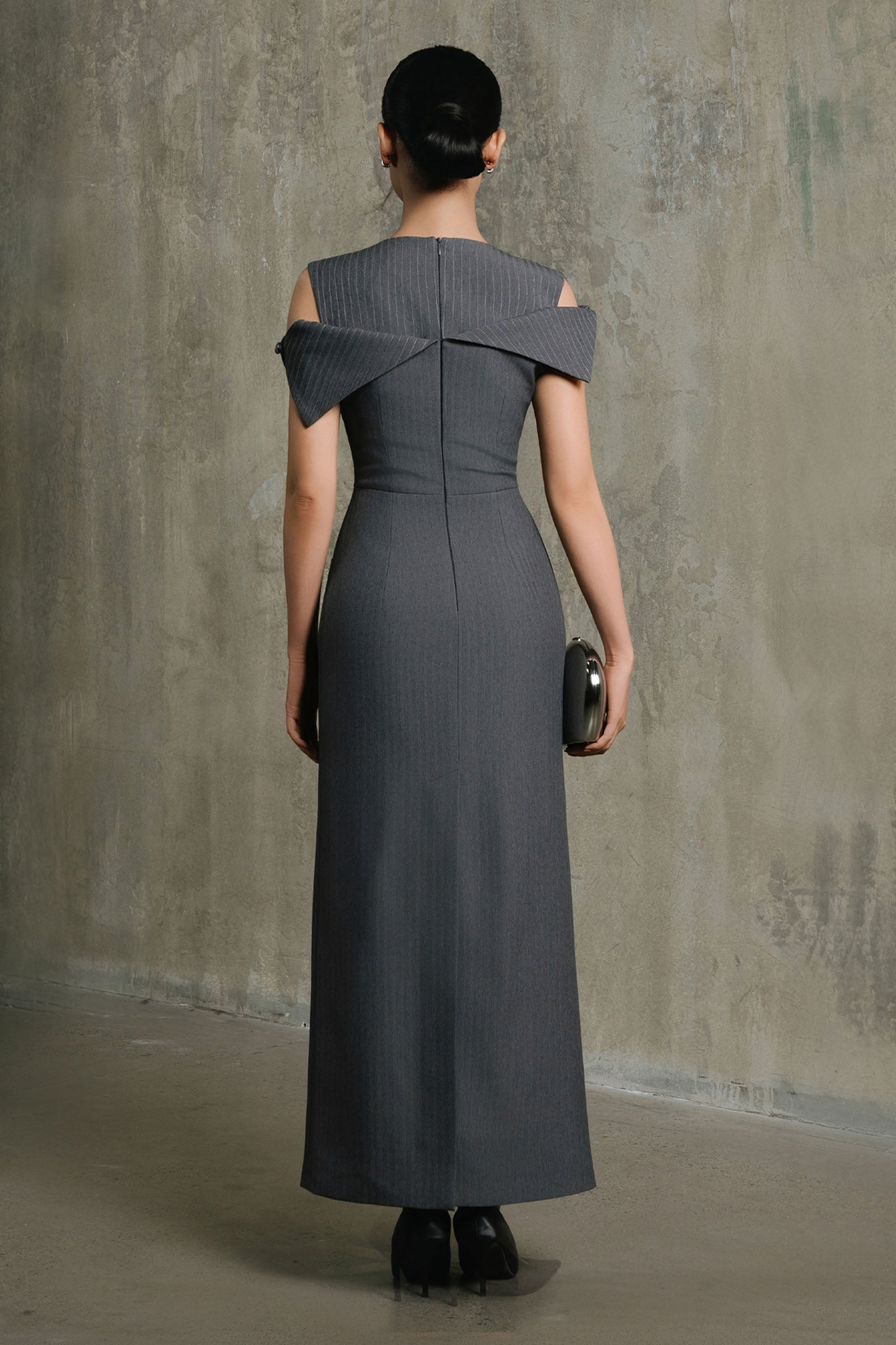 The Finesse Cold Shoulder Sleeve Maxi Dress