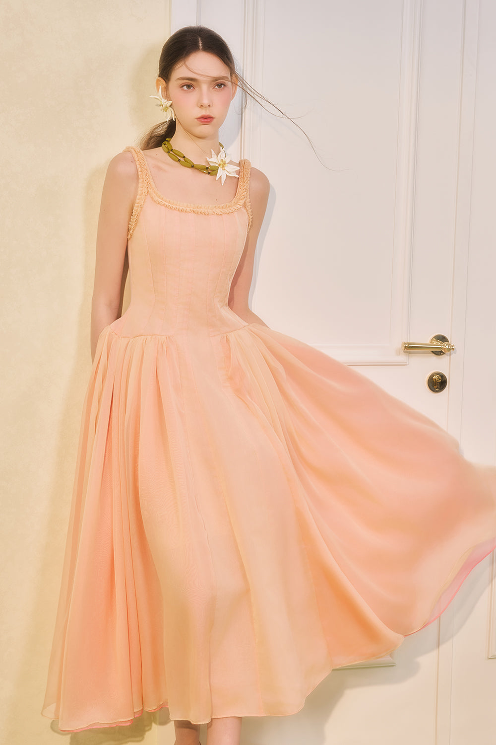 Roselle Square Neck Midi Dress