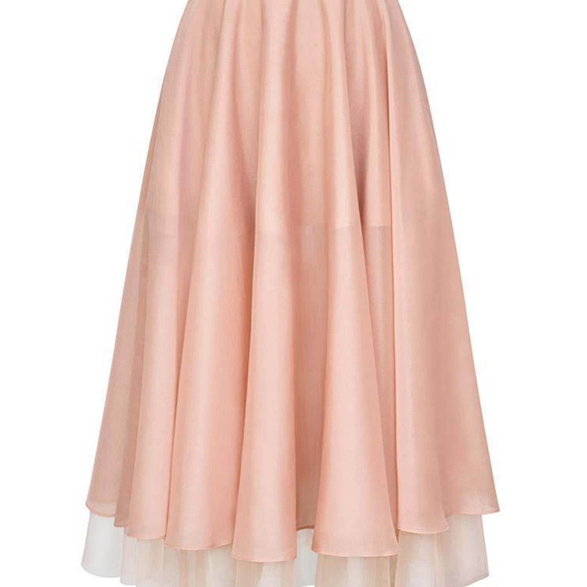 Georgiana Layered Draped Polyester Chiffon Midi Skirt