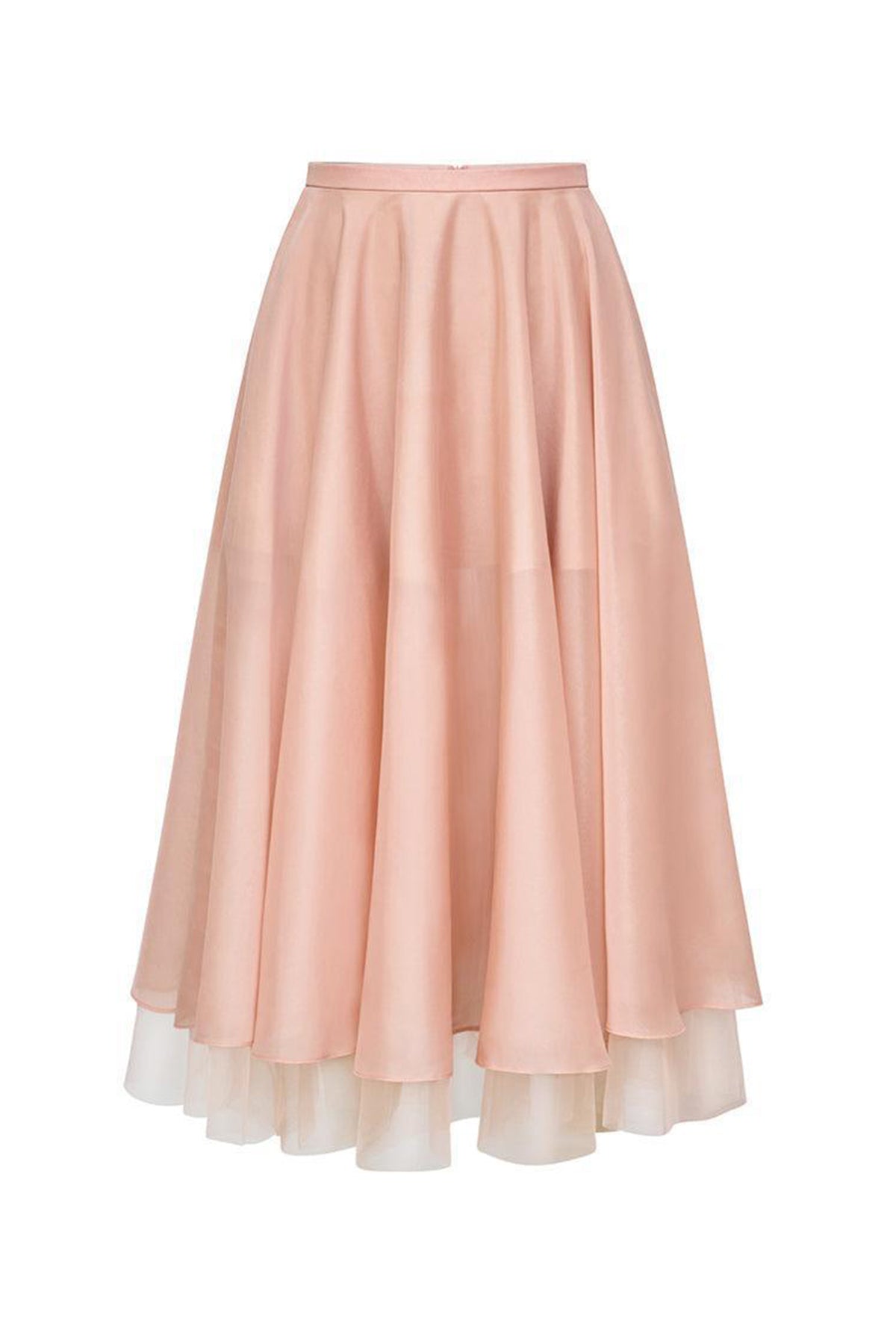 Georgiana Layered Draped Polyester Chiffon Midi Skirt