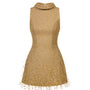 Camel Crystal Beaded Tweed Top