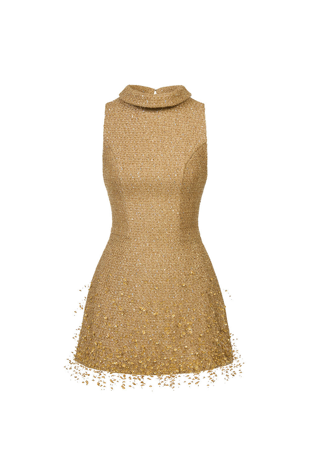 Camel Crystal Beaded Tweed Top