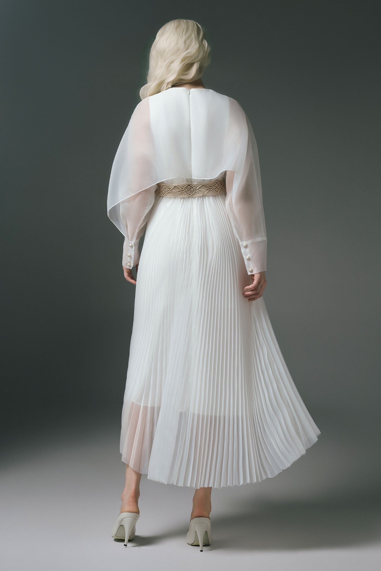Marvin Cape Sleeve Midi Dress