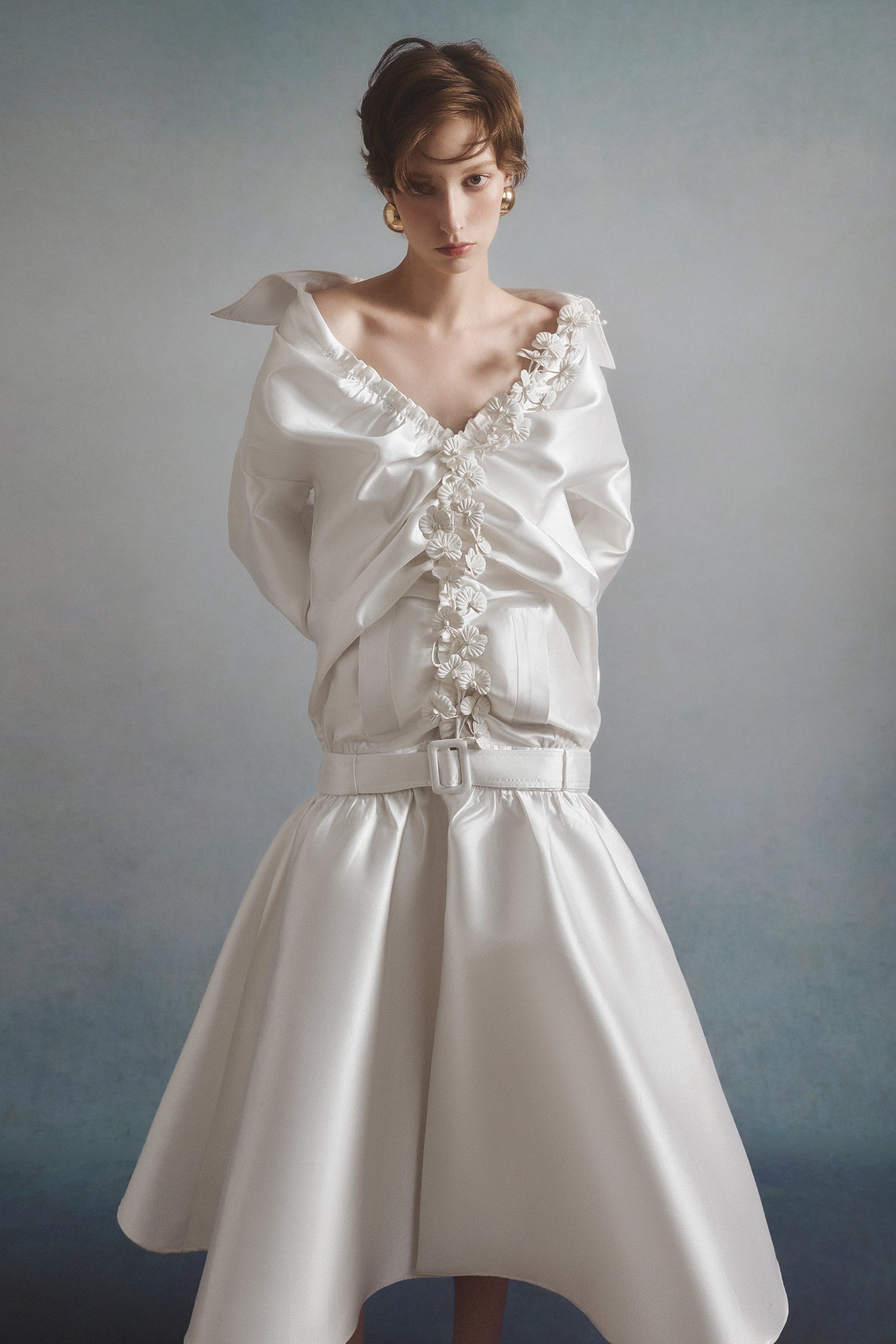 Noir Applique Midi Dress