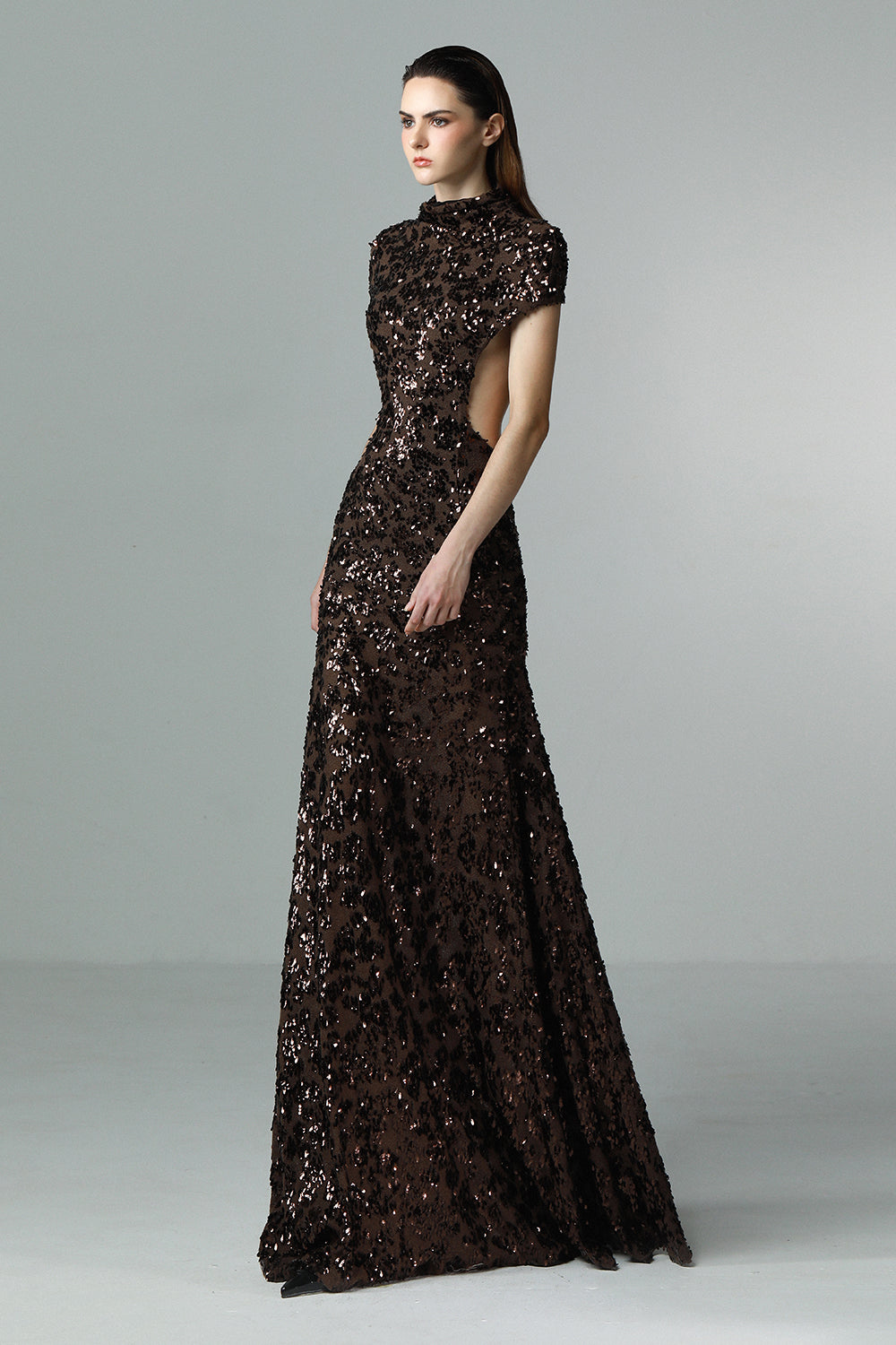 belladonna maxi dress Women's Belladonna Sequin Maxi Dress Brown/Red & Black/Red Customize/1/2 MEAN BLVD