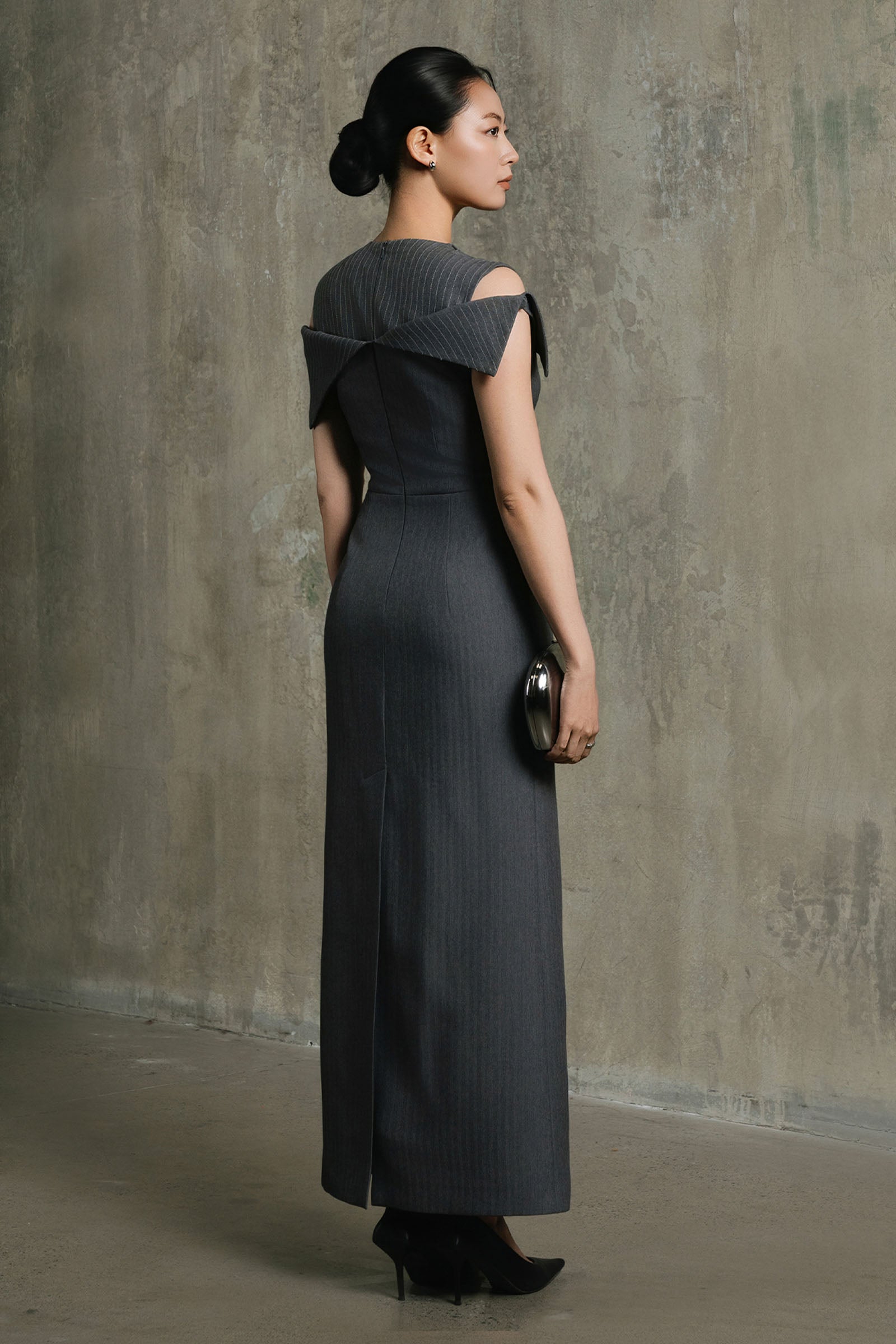 The Finesse Cold Shoulder Sleeve Maxi Dress