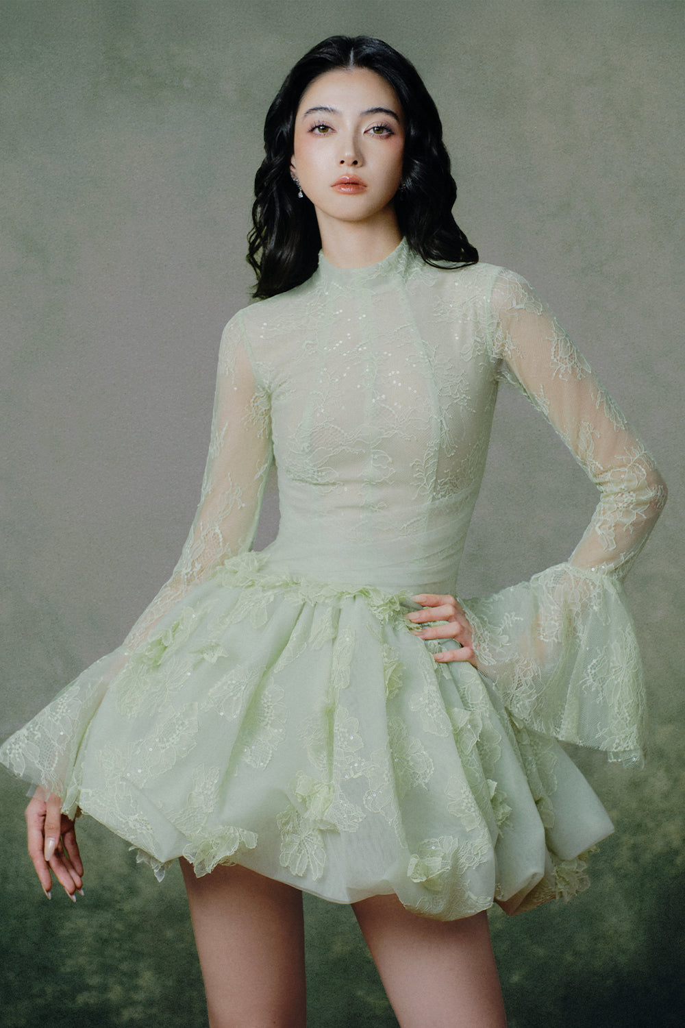 Élance Bell Sleeve Mini Dress