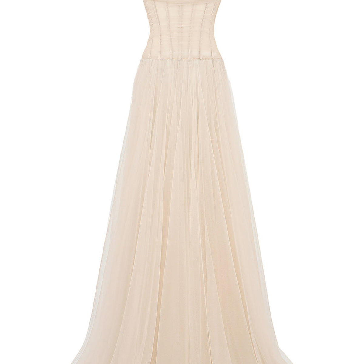 Halo Fit and Flare Spaghetti Strap Mesh Floor Length Dress