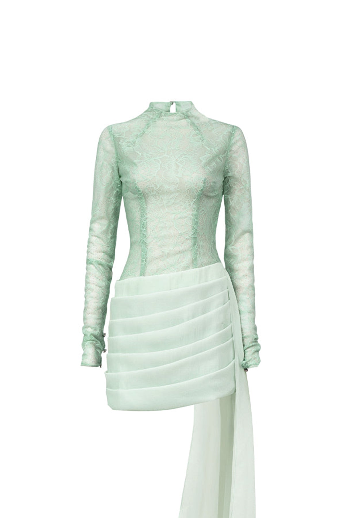 Loretta Bodycon Extended Flap Organza Maxi Dress