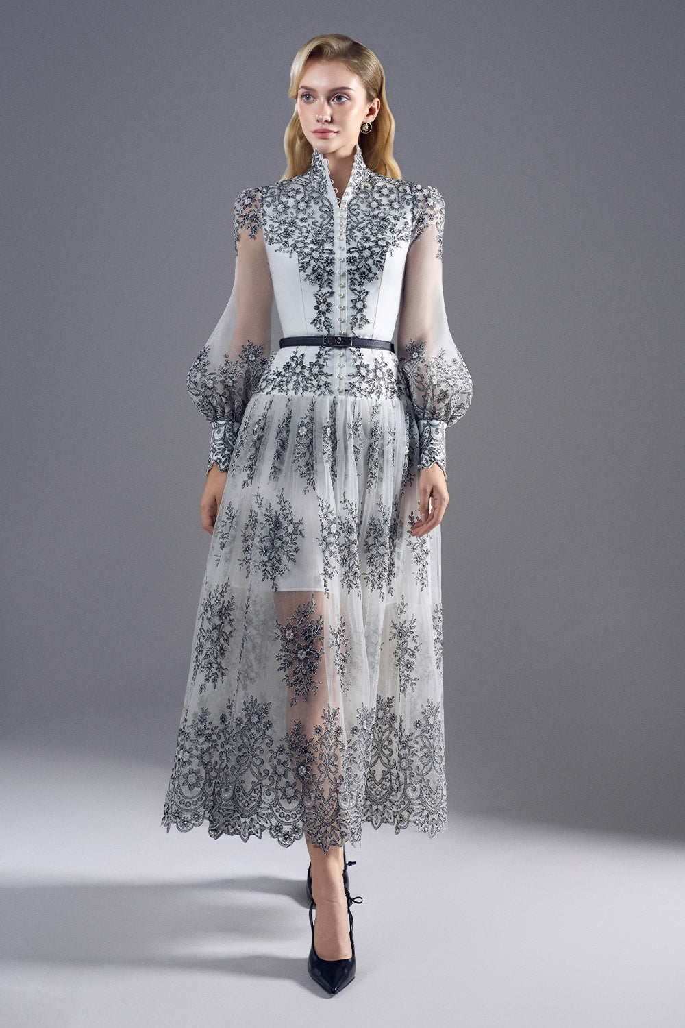 Epoque Embroidery Midi Dress