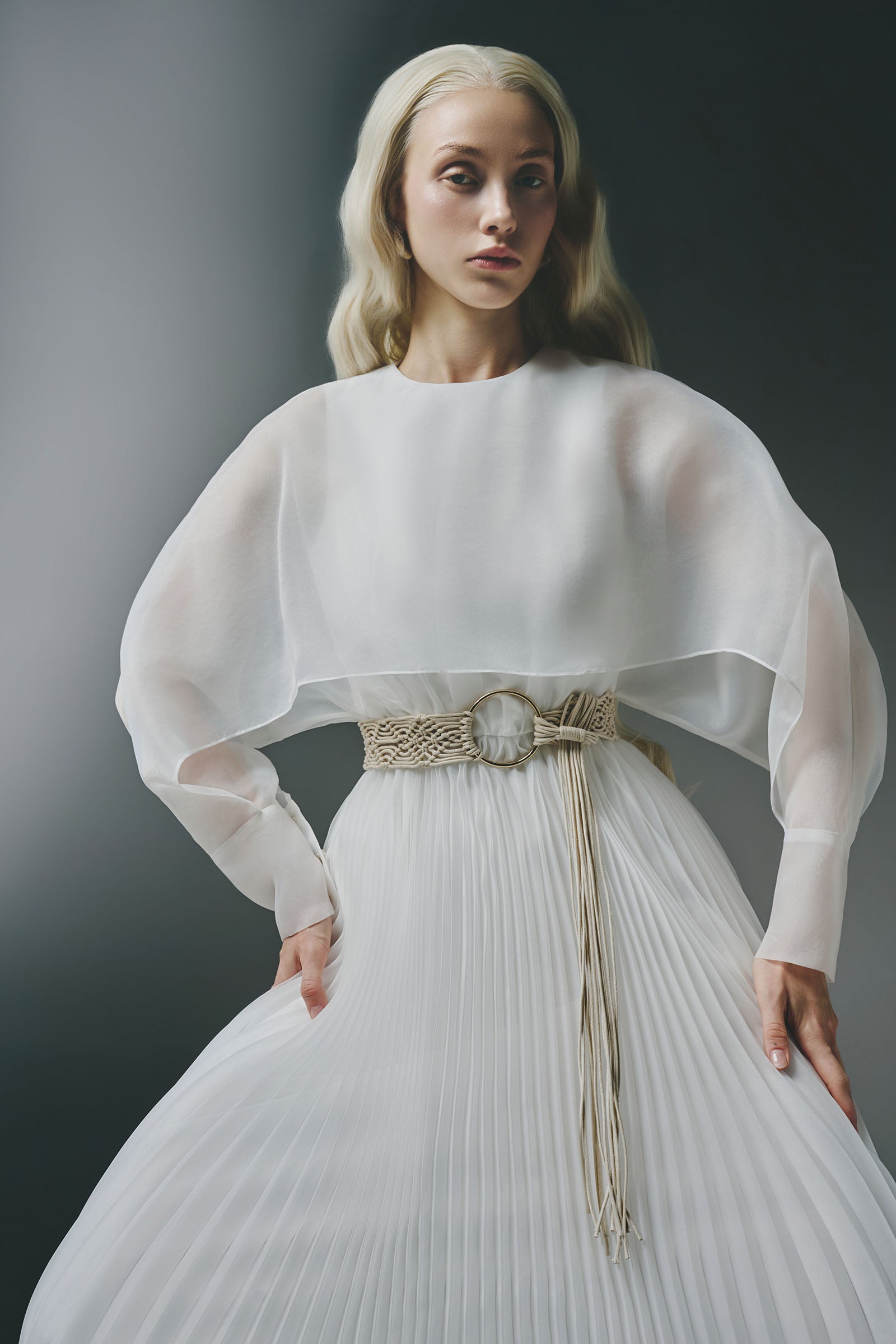 Marvin Cape Sleeve Midi Dress