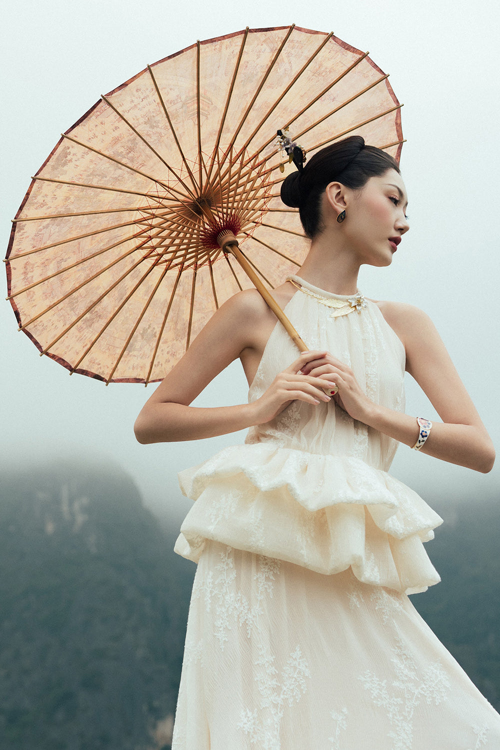 Hoa Anh Peplum Maxi Dress
