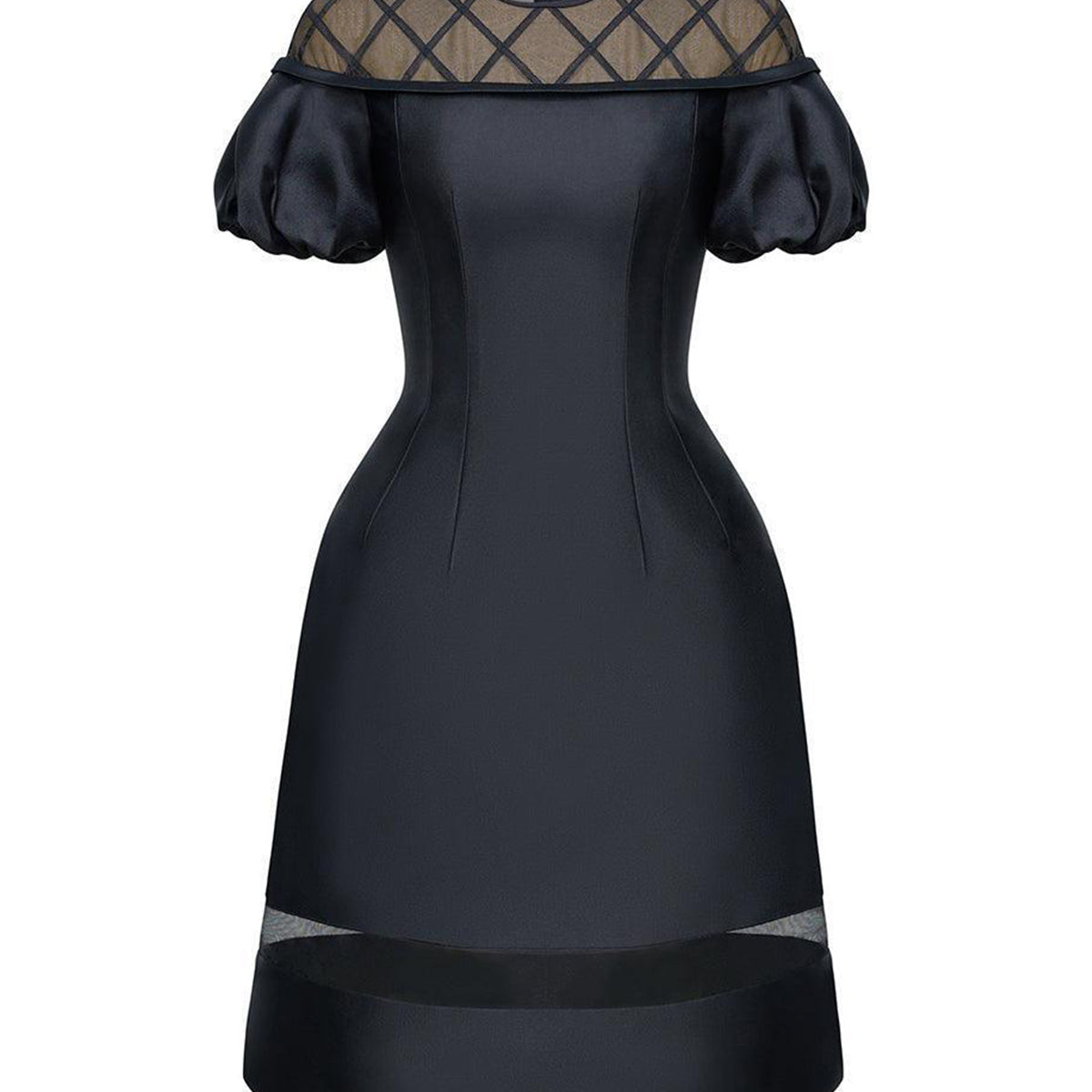 Francesca A-line Round Neck Taffeta Knee-length Dress