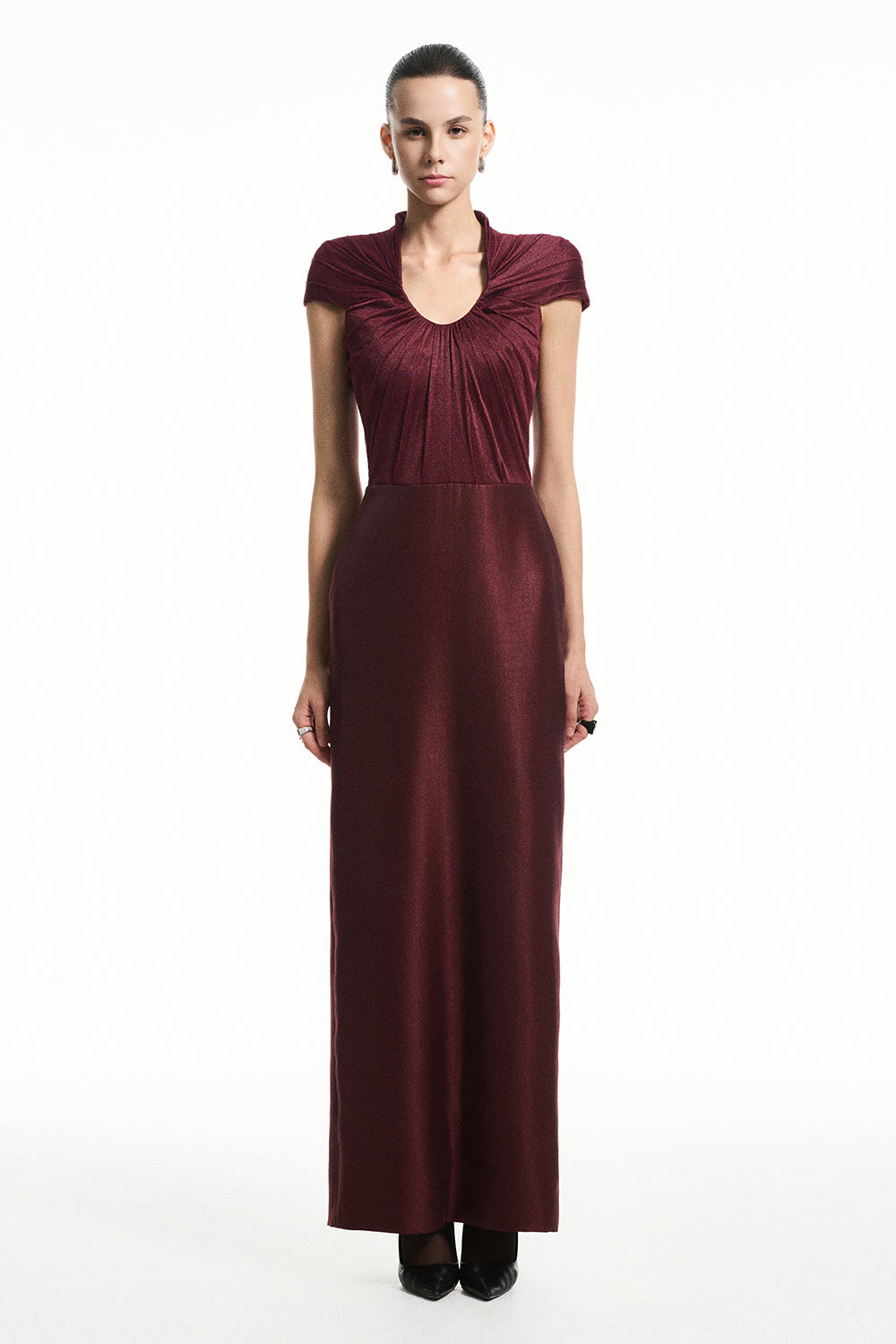 Eve Sheath Pleated Maxi Dress