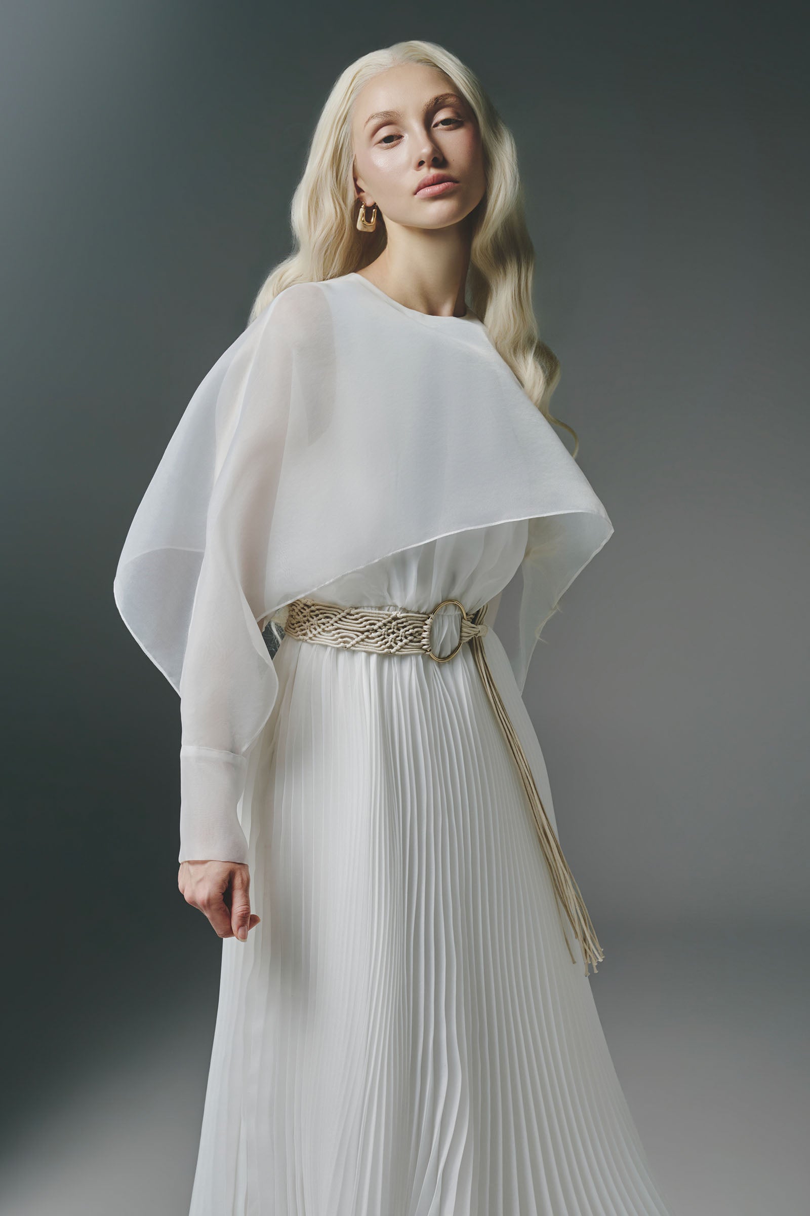 Marvin Cape Sleeve Midi Dress