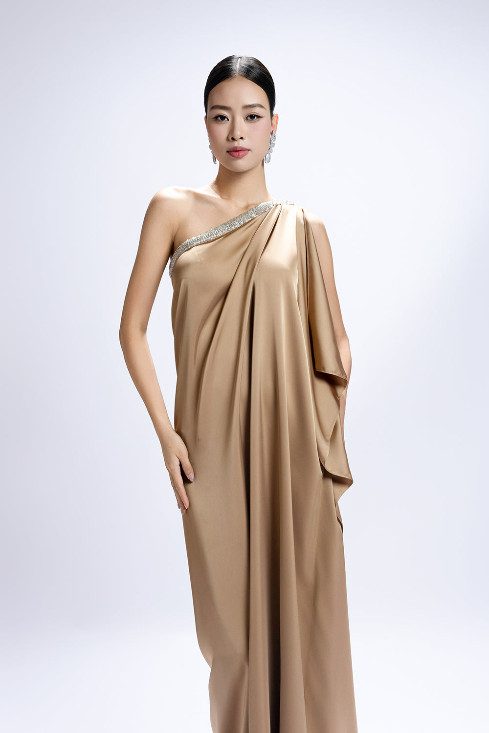 Althea One Shoulder Draped Maxi Dress