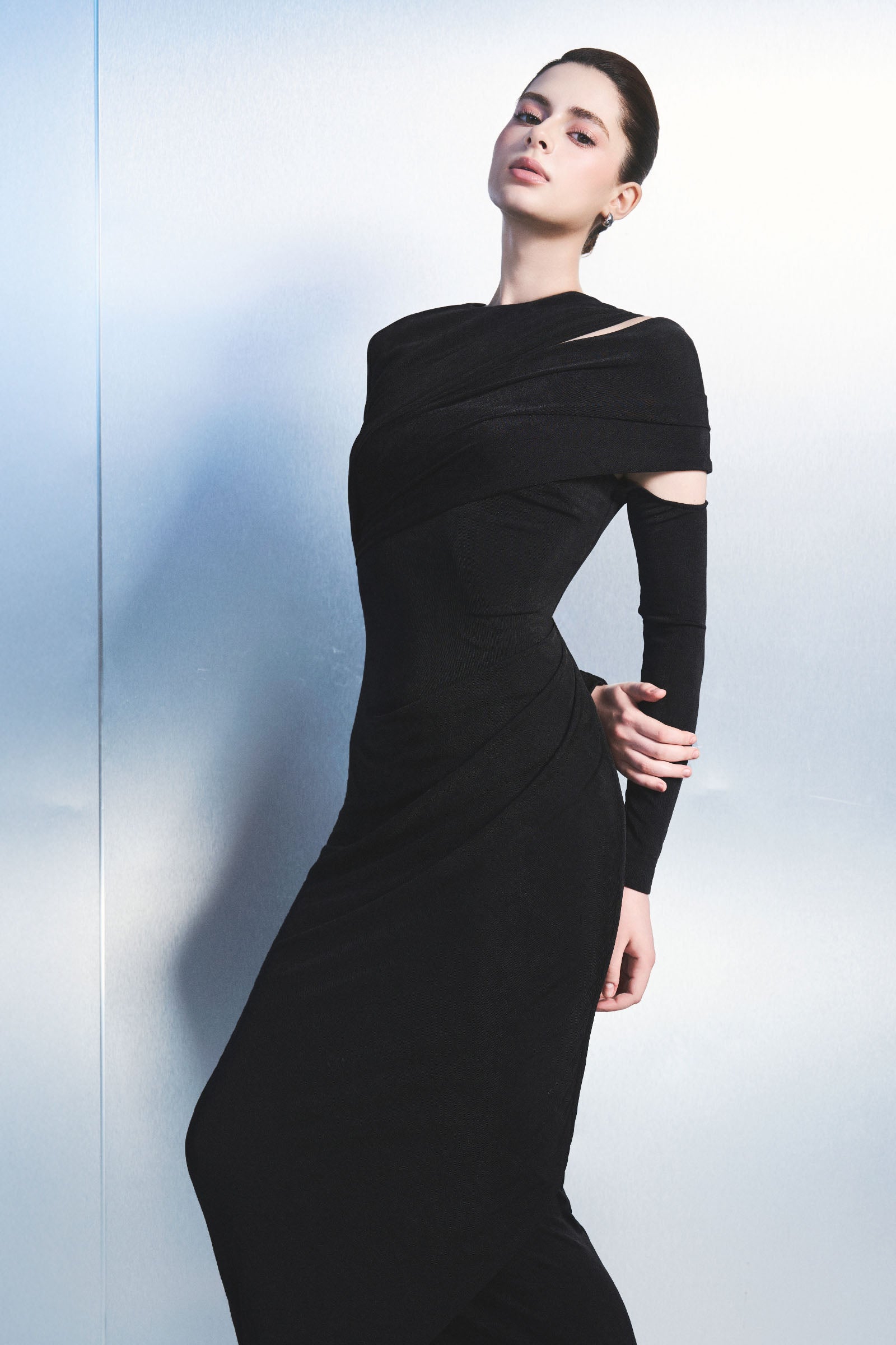 Zumia Asymmetric Neck Maxi Dress