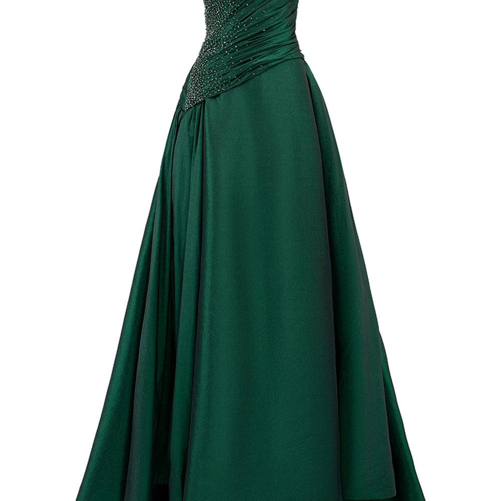 Cuevas Asymmetric One Shoulder Taffeta Floor Length Dress