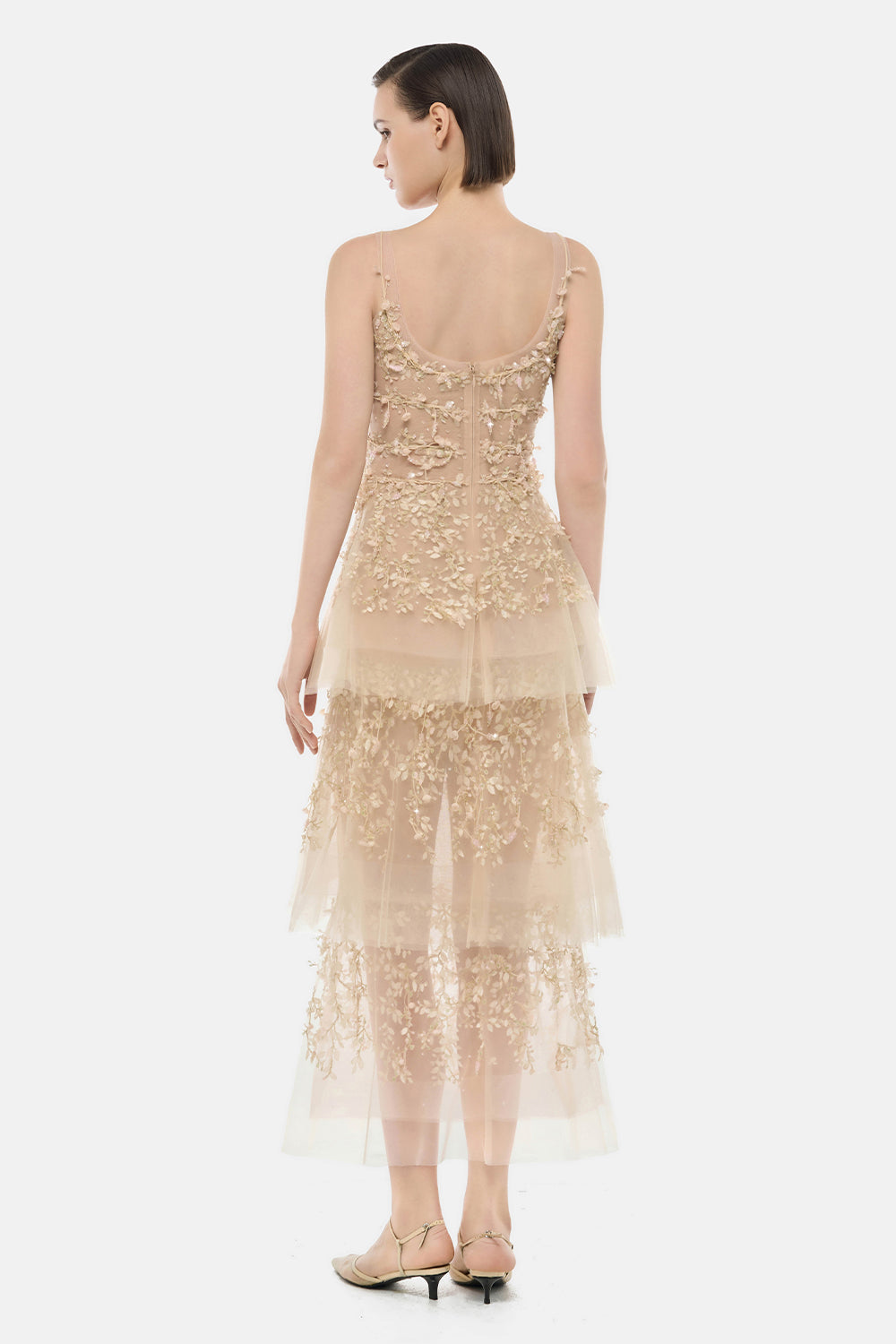Aira Embroidery Midi Dress