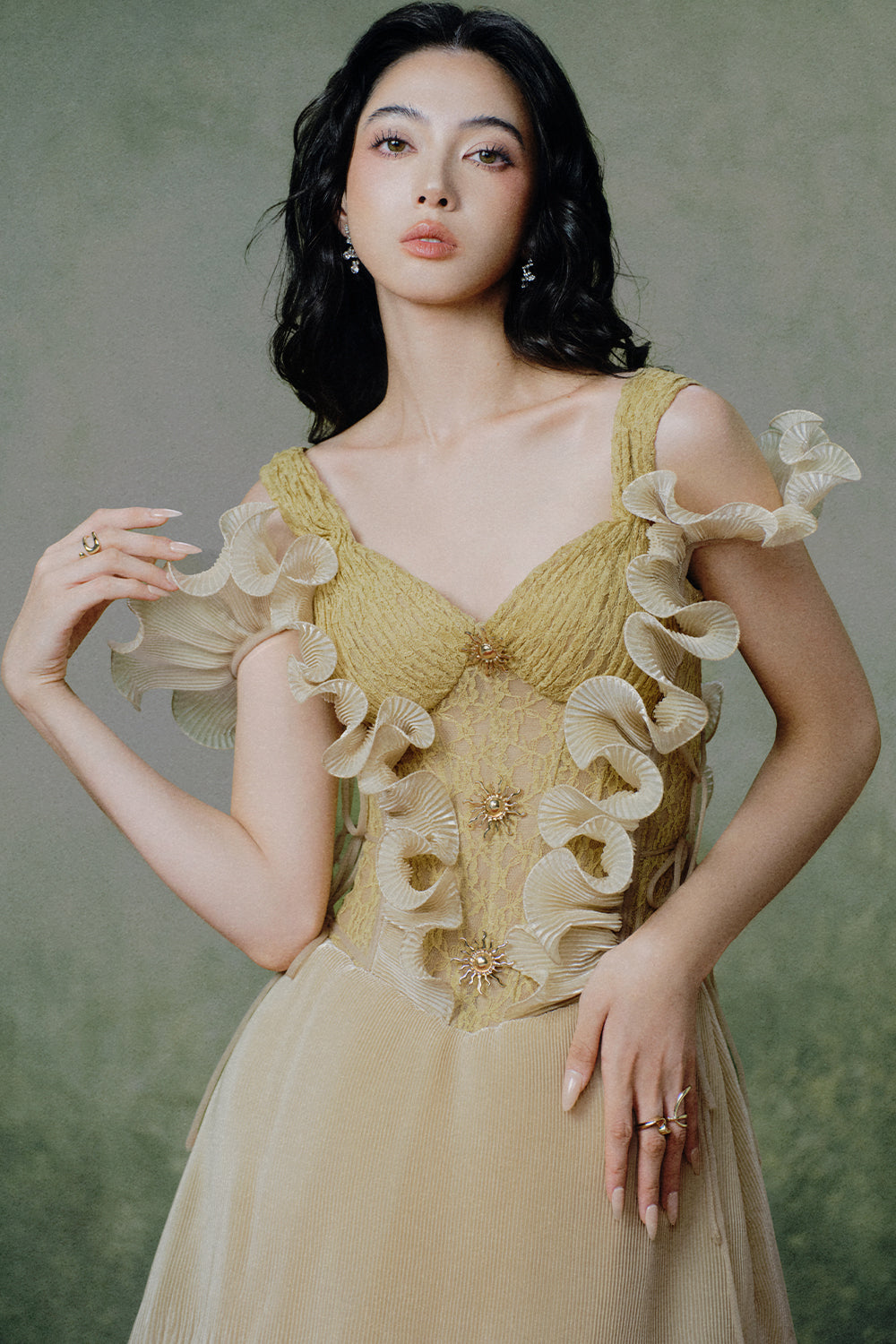 Lyrical Rufle Maxi Dress