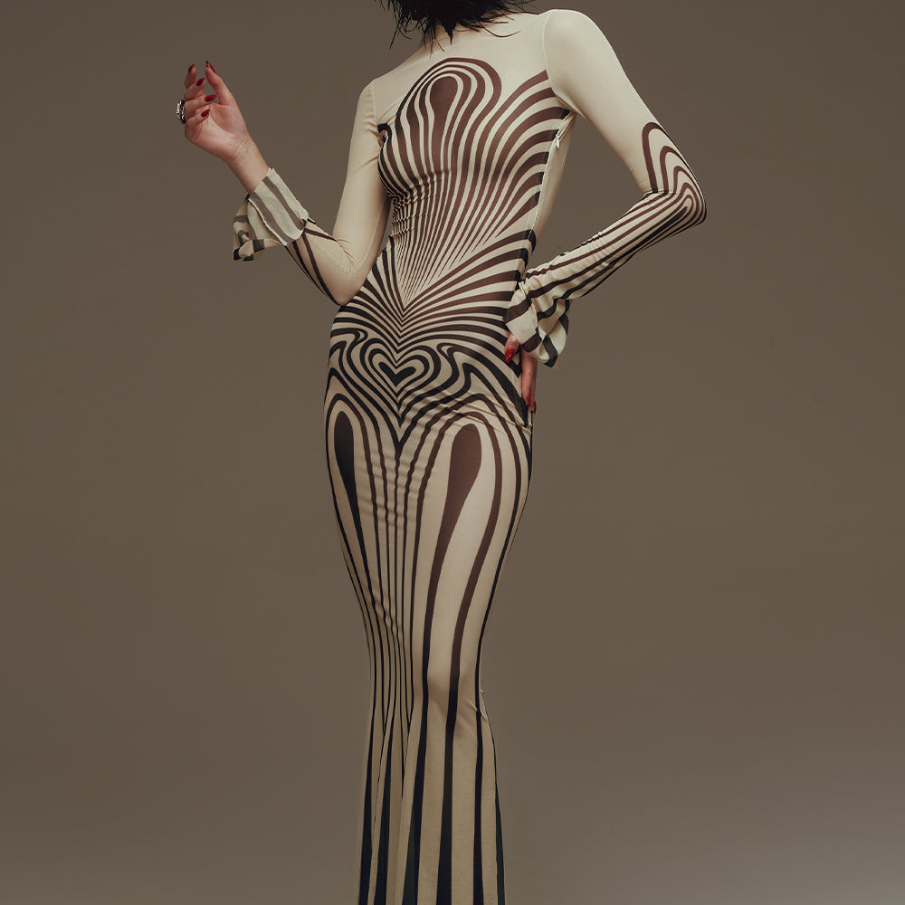 Ava Bodycon Organza Maxi Dress