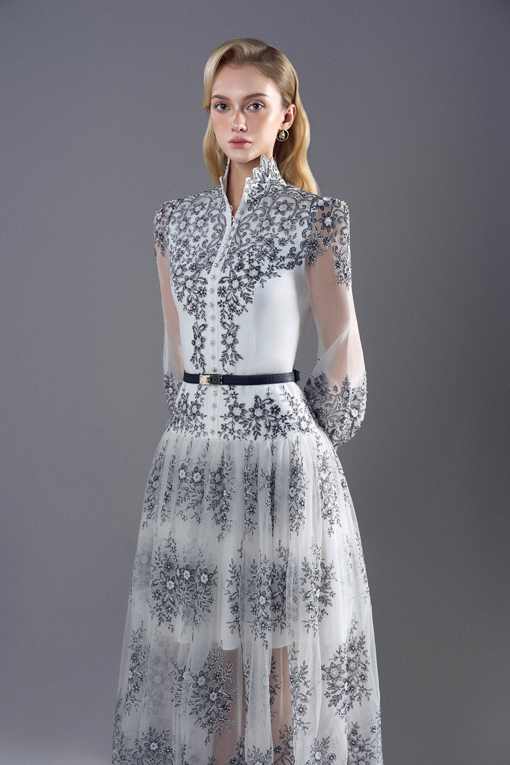 Epoque Embroidery Midi Dress