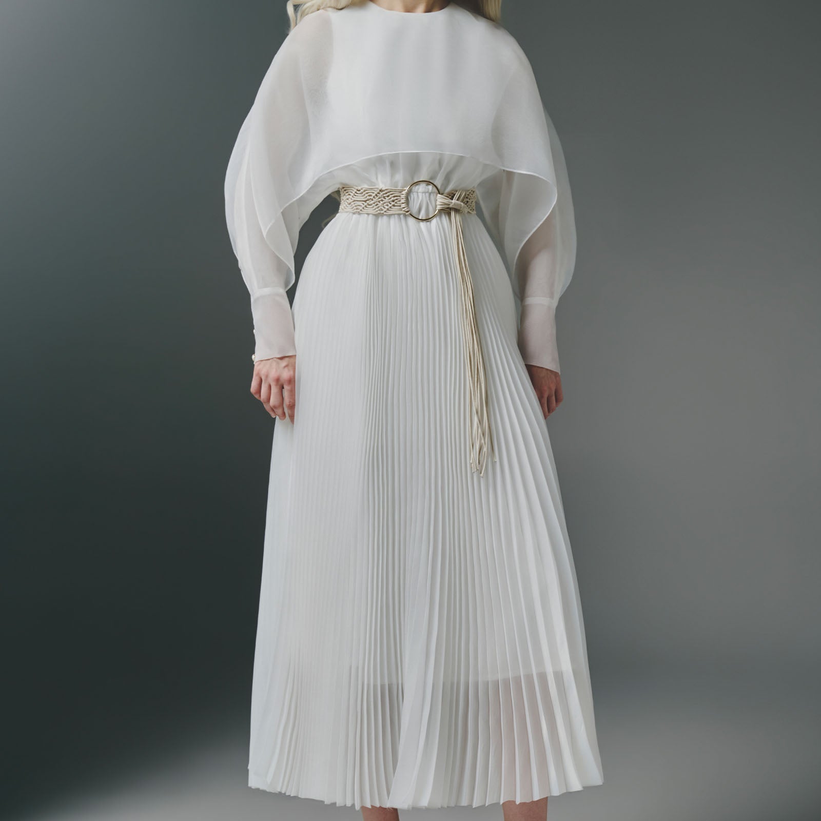 Marvin Cape Sleeve Midi Dress