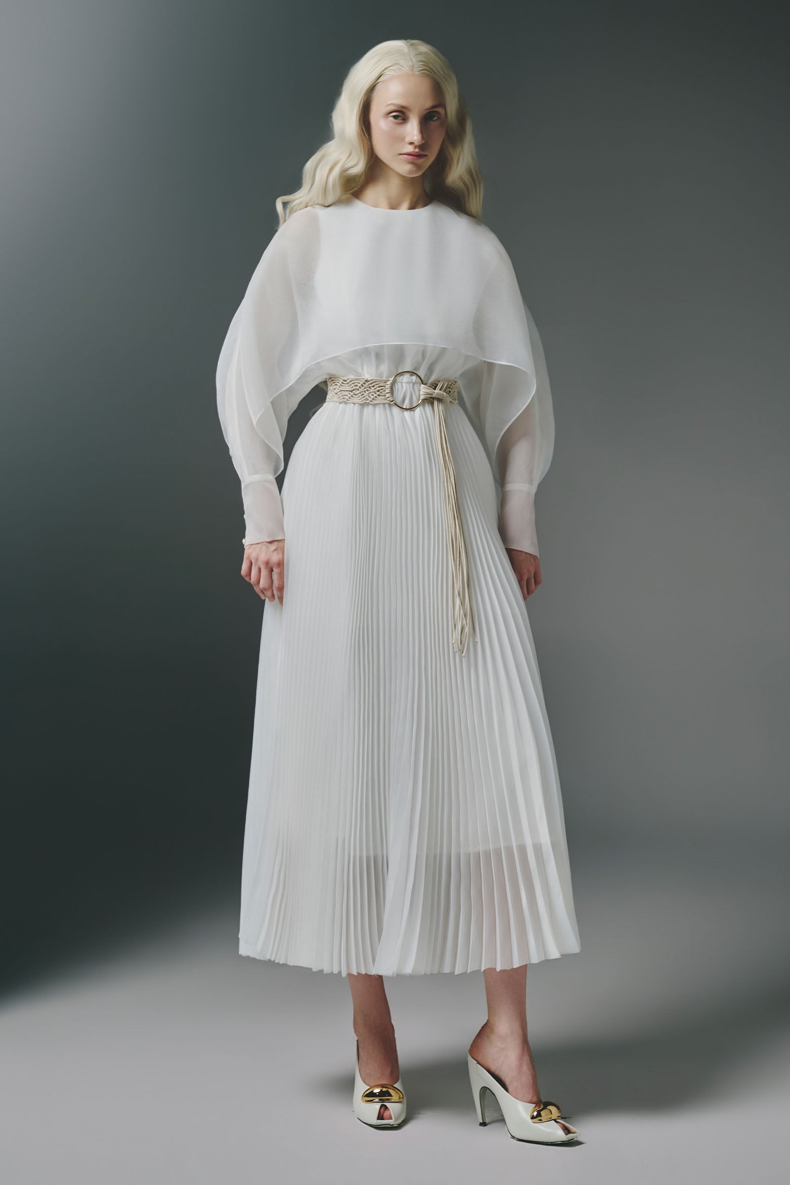 Marvin Cape Sleeve Midi Dress